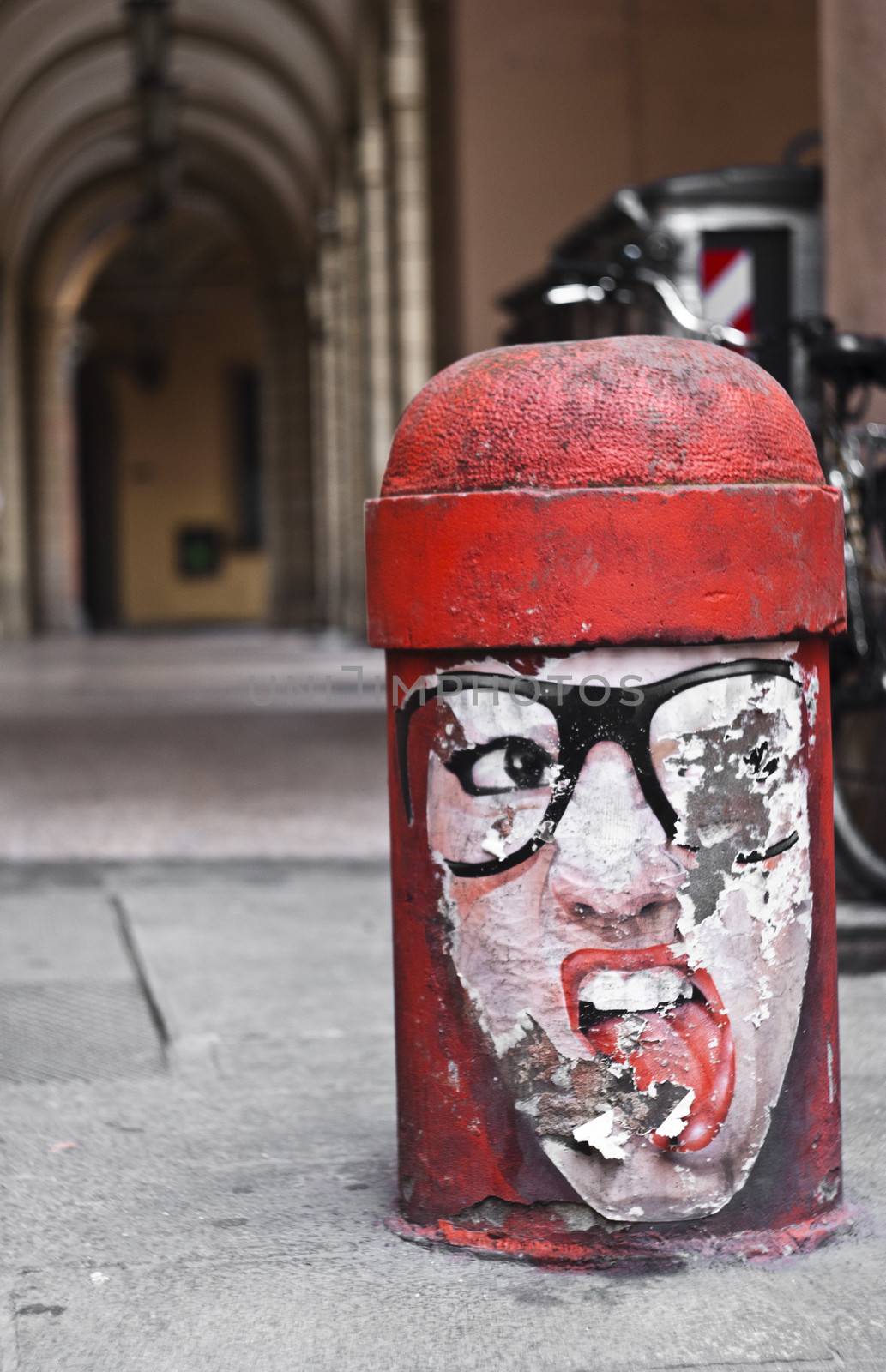 An antique porch in Bologna. Italy