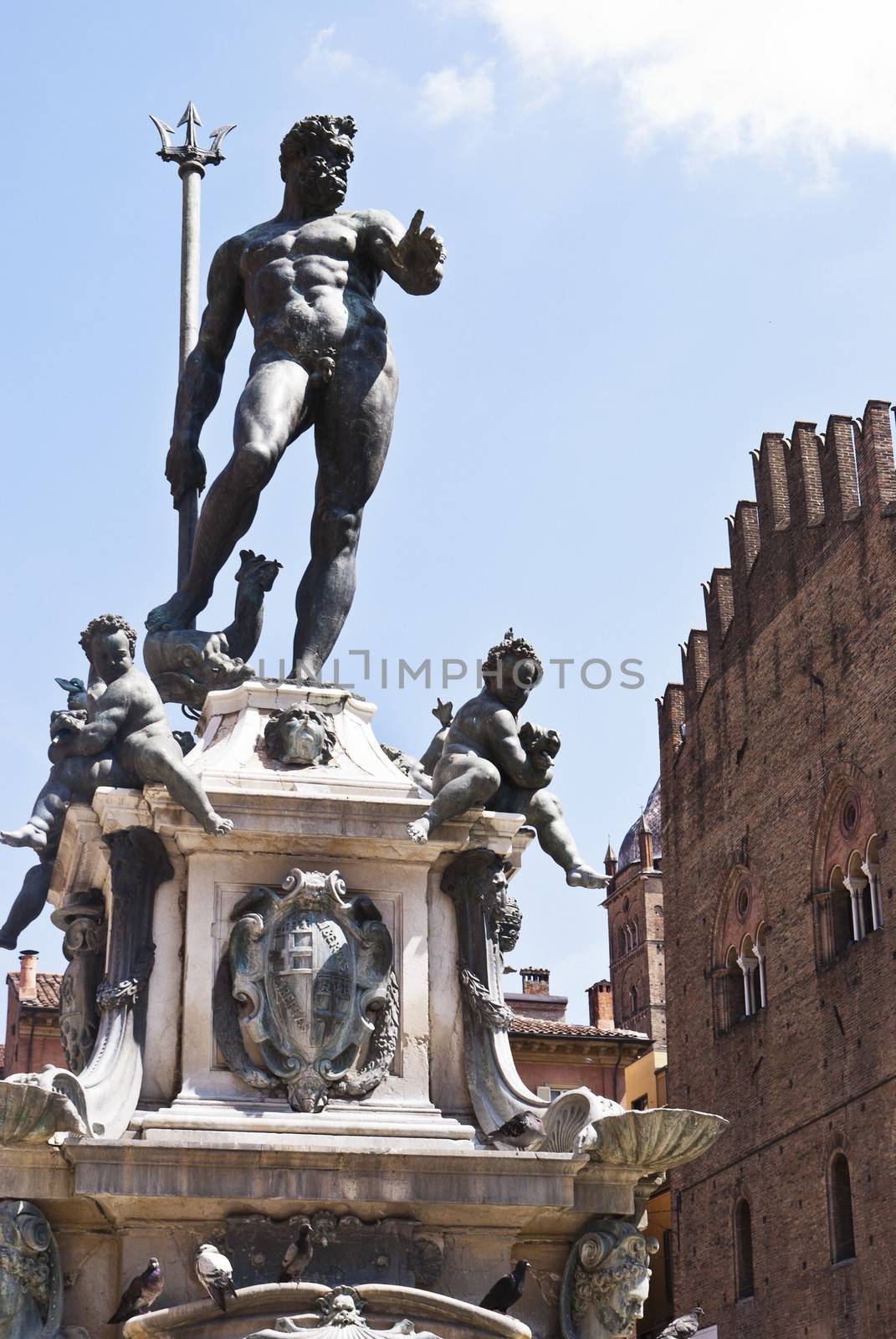 Fountain of Neptune in Bologna, Italy