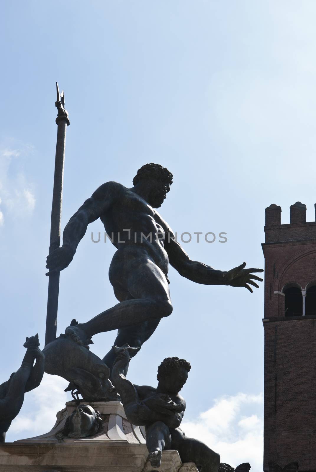 Fountain of Neptune in Bologna, Italy