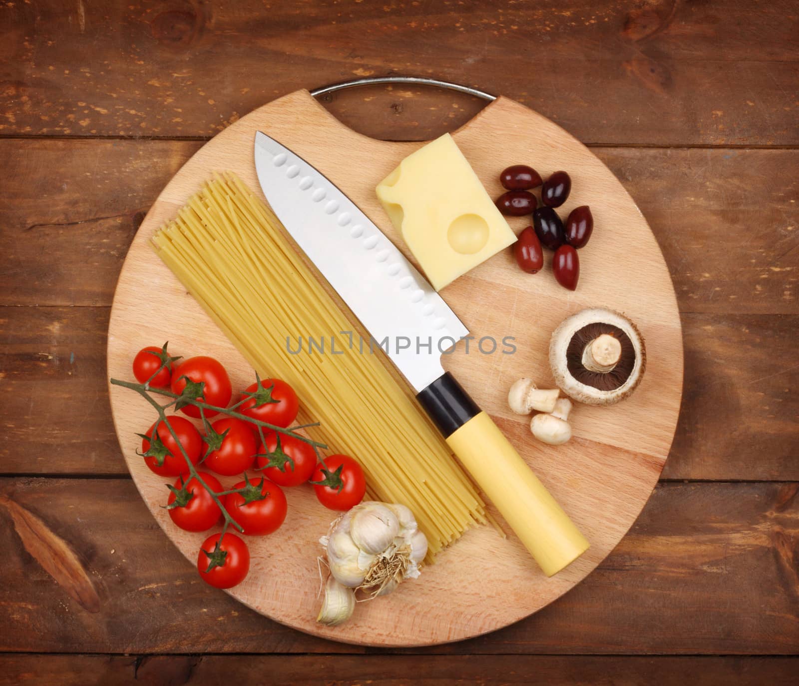 Ingredients for cooking italian pasta