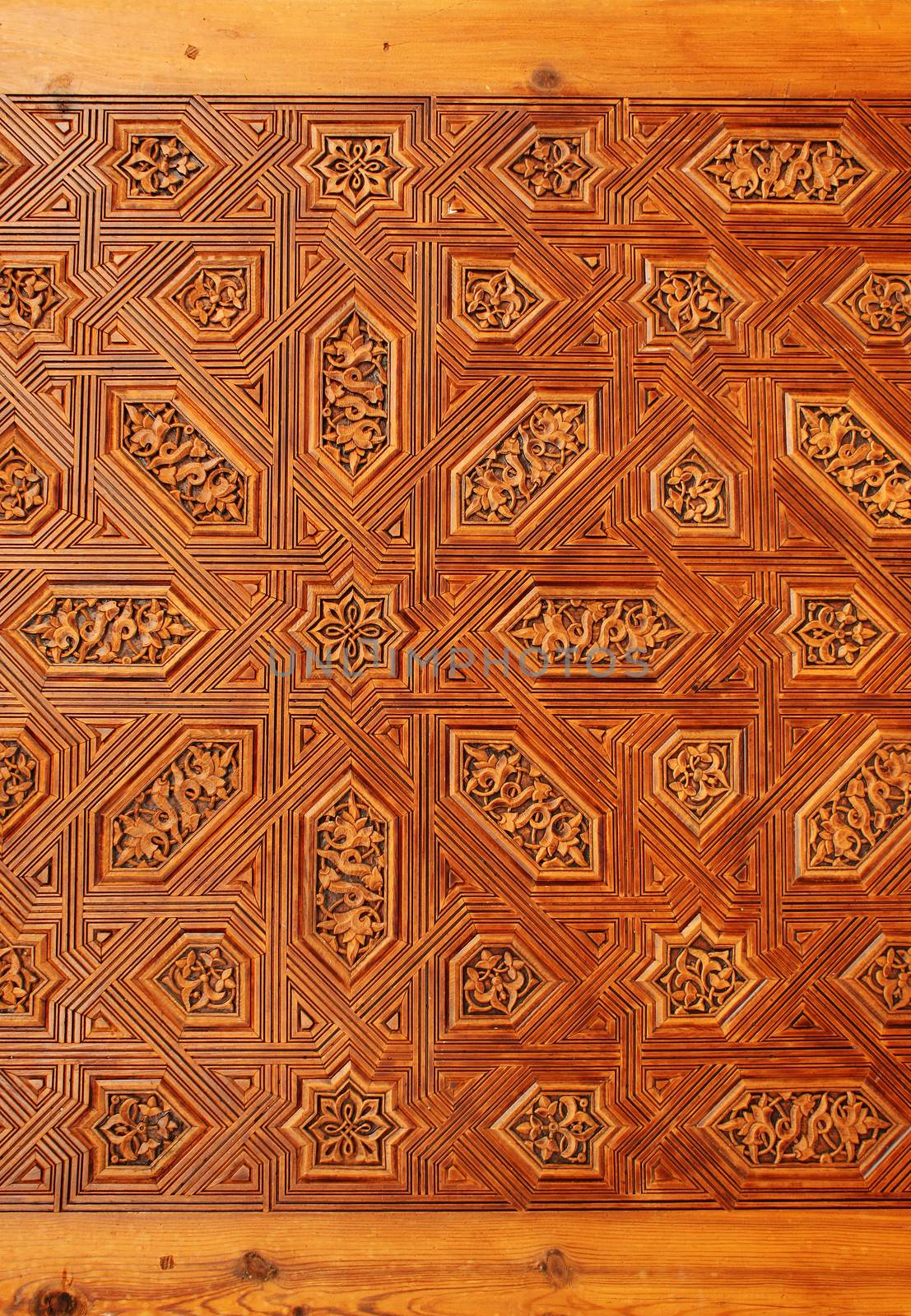 Antique carved wooden ornament in Alhambra by frenta