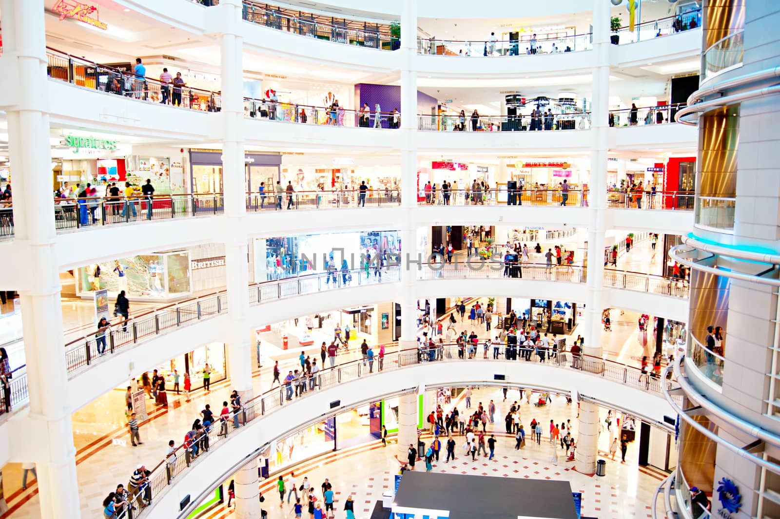 Kuala Lumpur, Malaysia - May 12, 2013: Suria KLCC in Petronas Twin Towers in Kuala Lumpur. Suria KLCC is a 1,500,000 sq ft (140,000 m2) upmarket retail podium at the feet of the Petronas Towers.