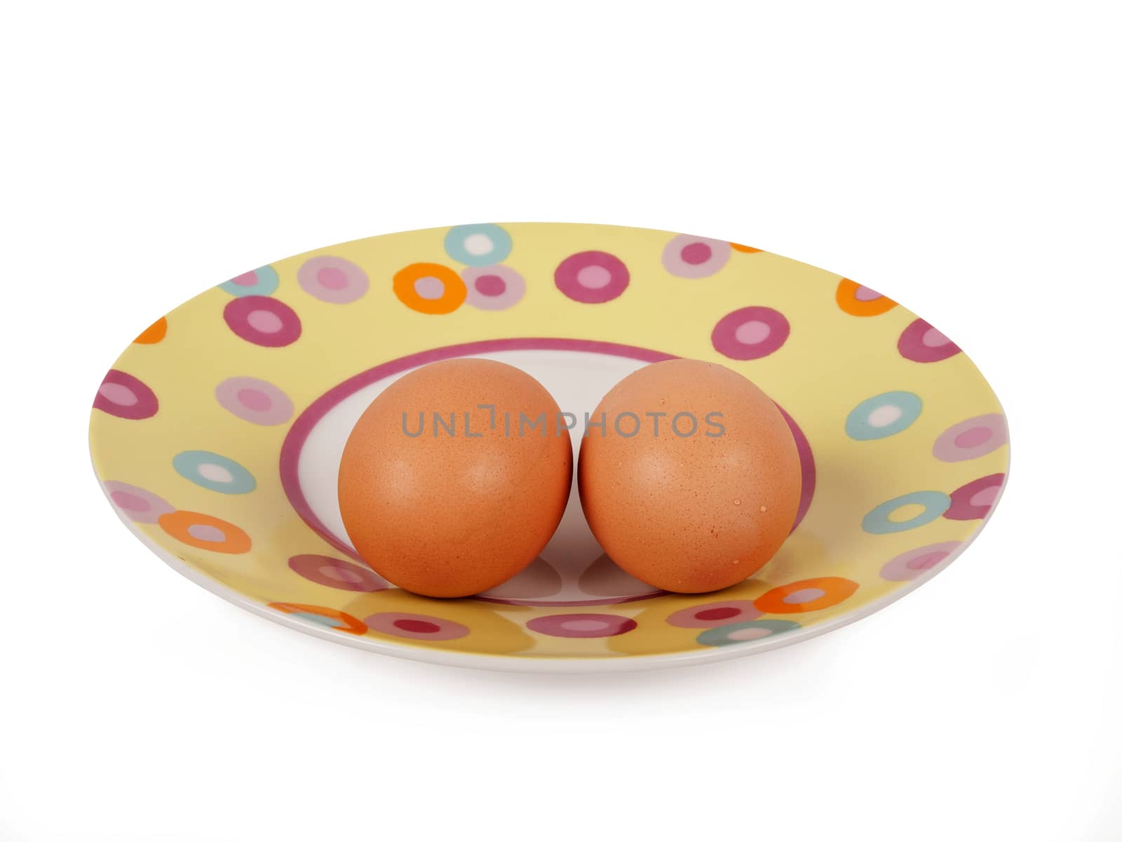 two boiled eggs on kitchen plate