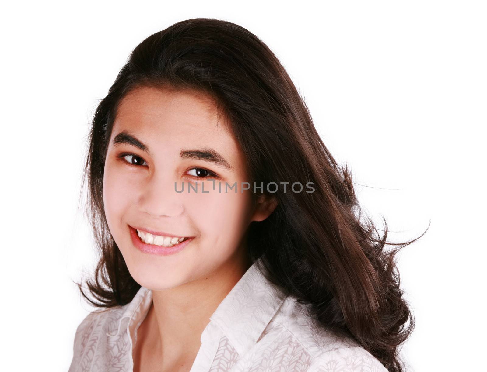 Beautiful biracial teen girl smiling by jarenwicklund