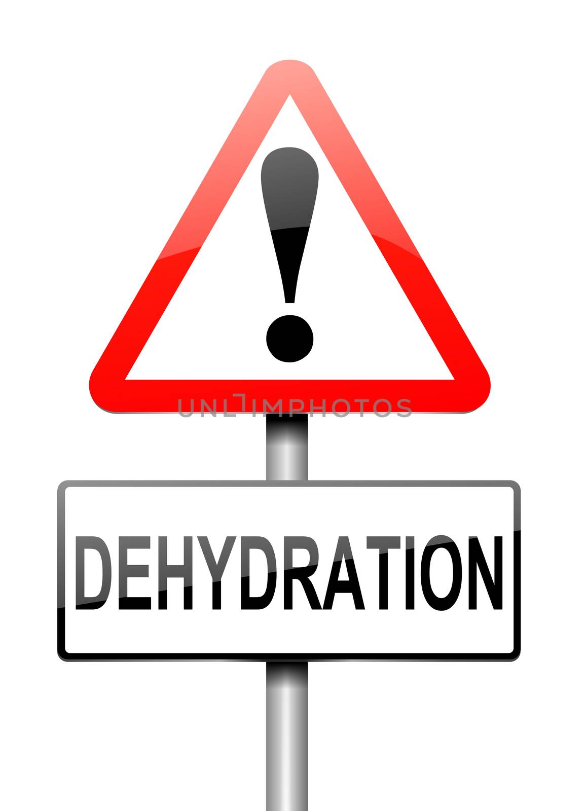 Illustration depicting a sign with a dehydration concept.