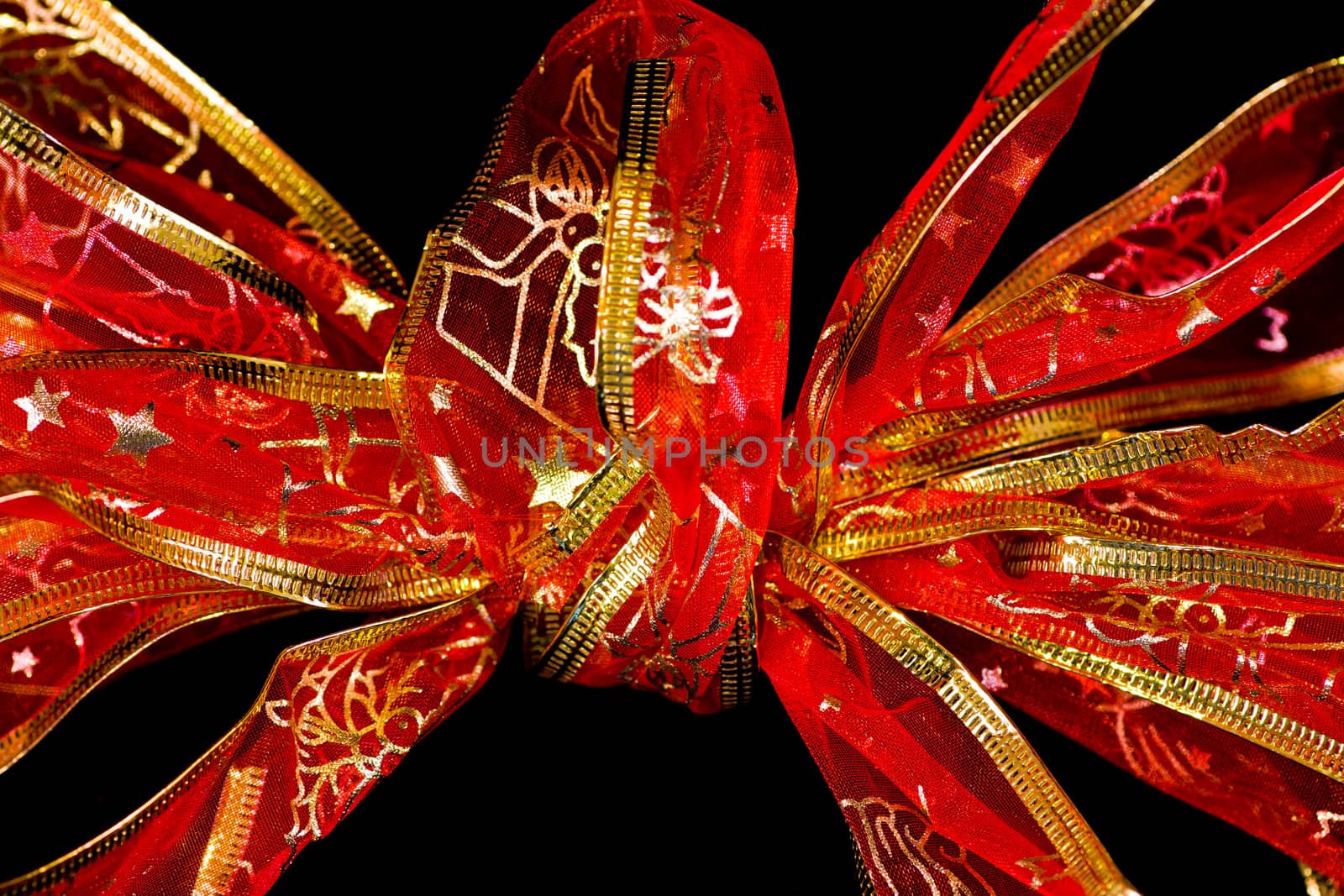 typical decoration of Christmas days in golden and red colors