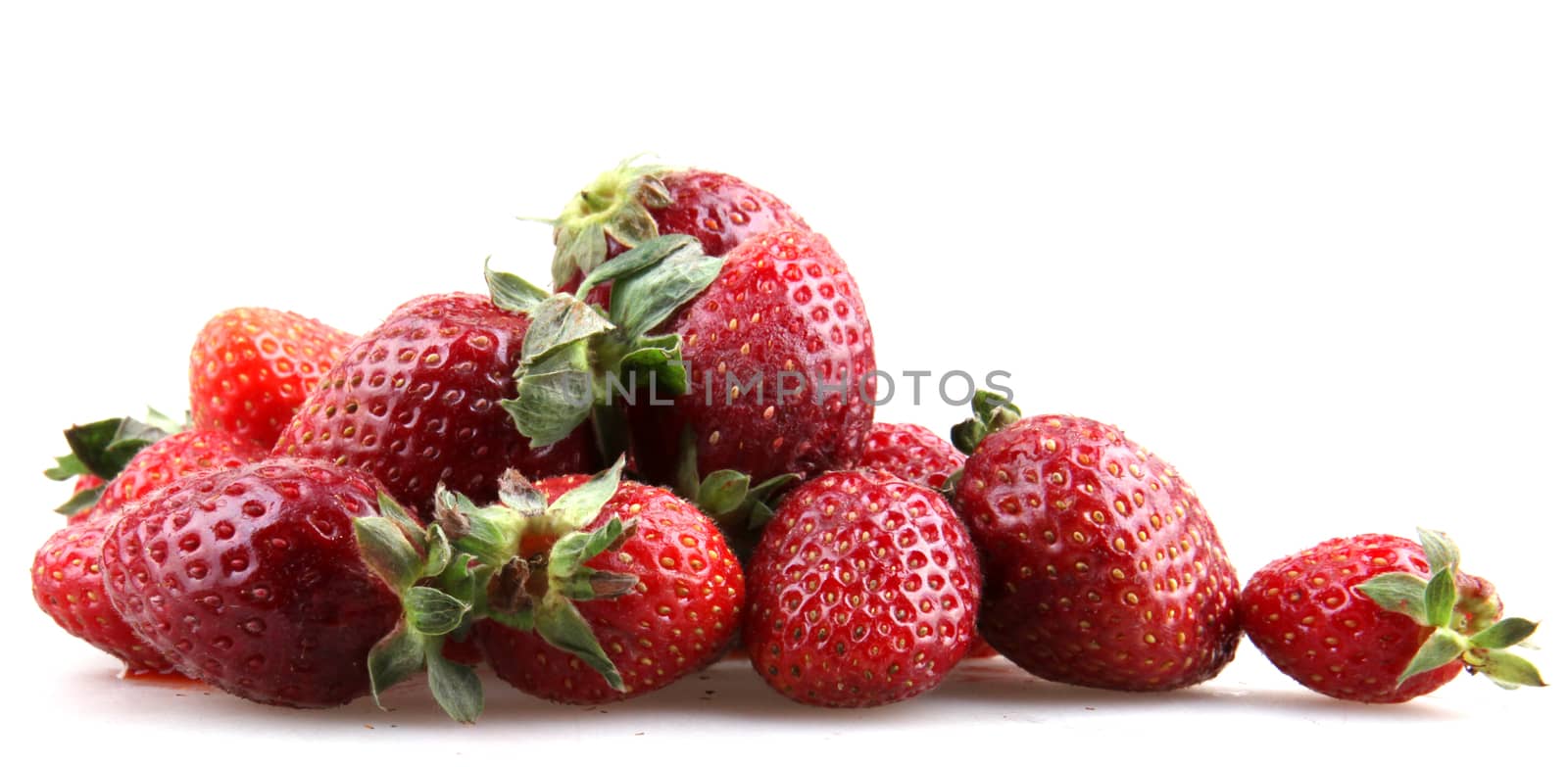 strawberries on a white background