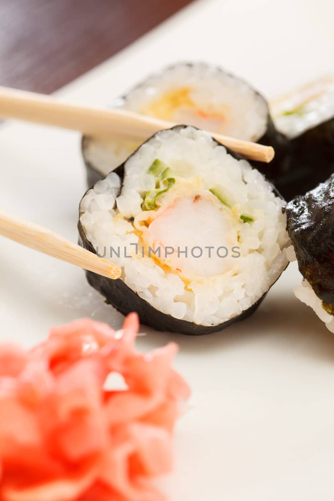 sushi with chopsticks by shebeko