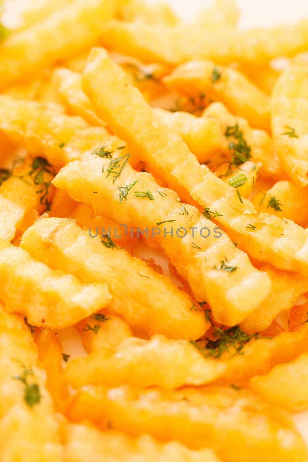 Golden French fries potatoes by shebeko