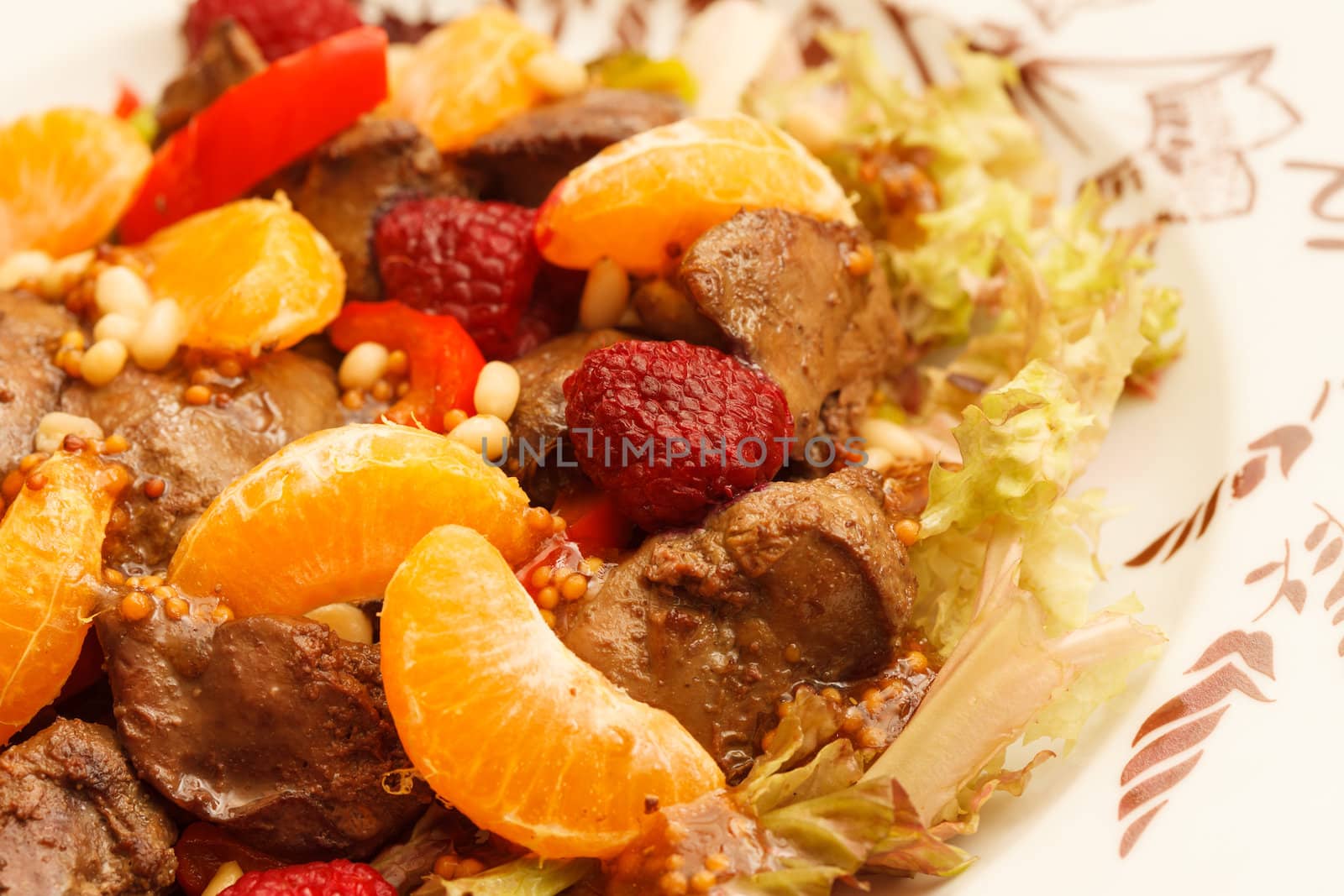 chicken liver with fruits