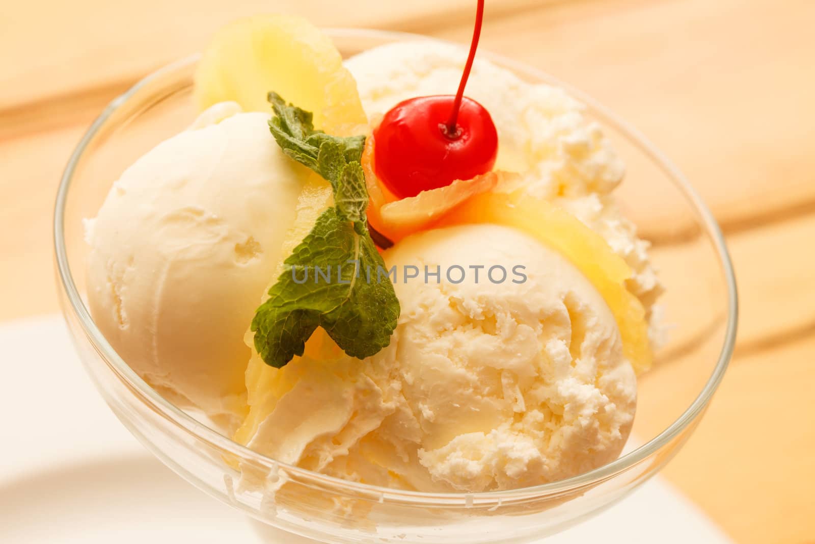 ice cream with fruits by shebeko