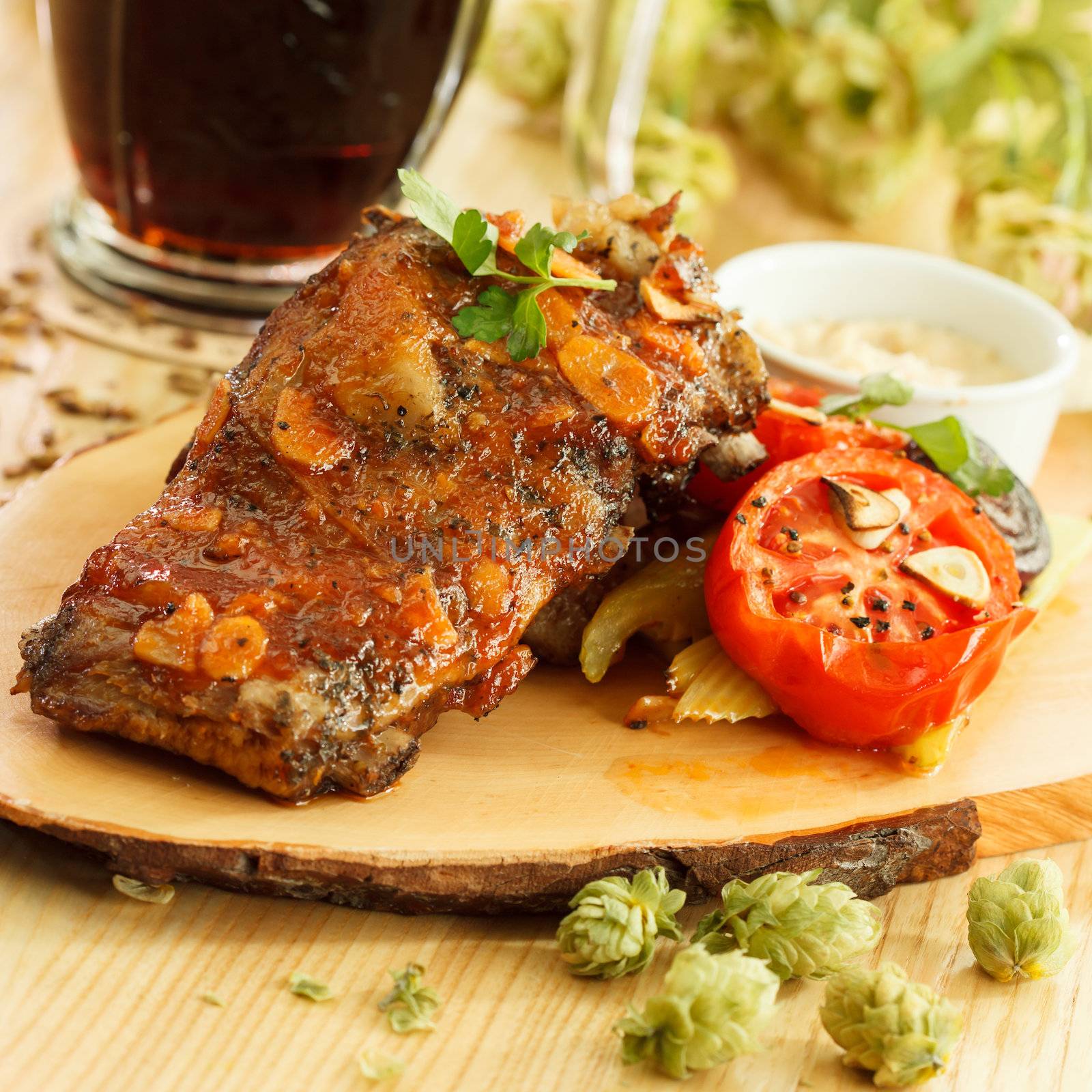grilled meat with beer by shebeko