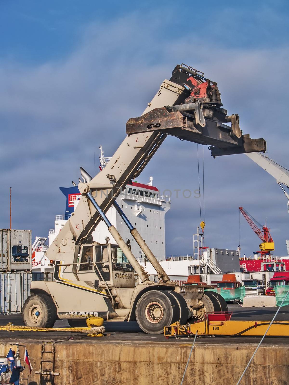 Mobile crane at docks by fxegs