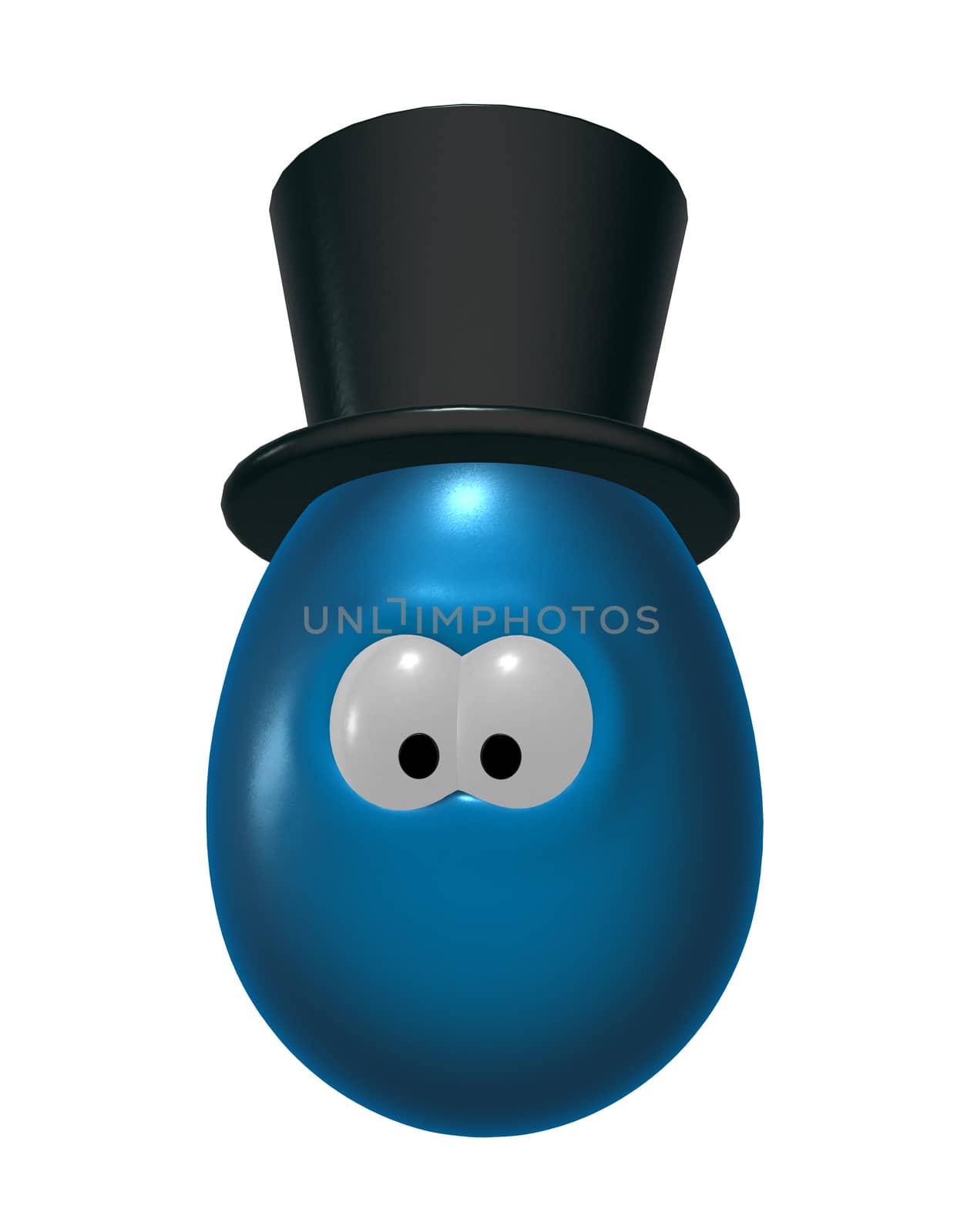 funny easter egg with tophat - 3d illustration