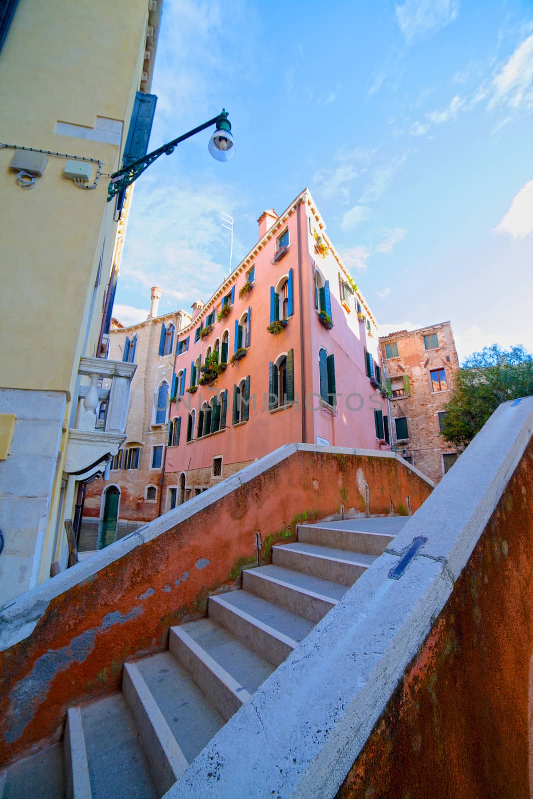 Street of Venice in the sunny day. Italy