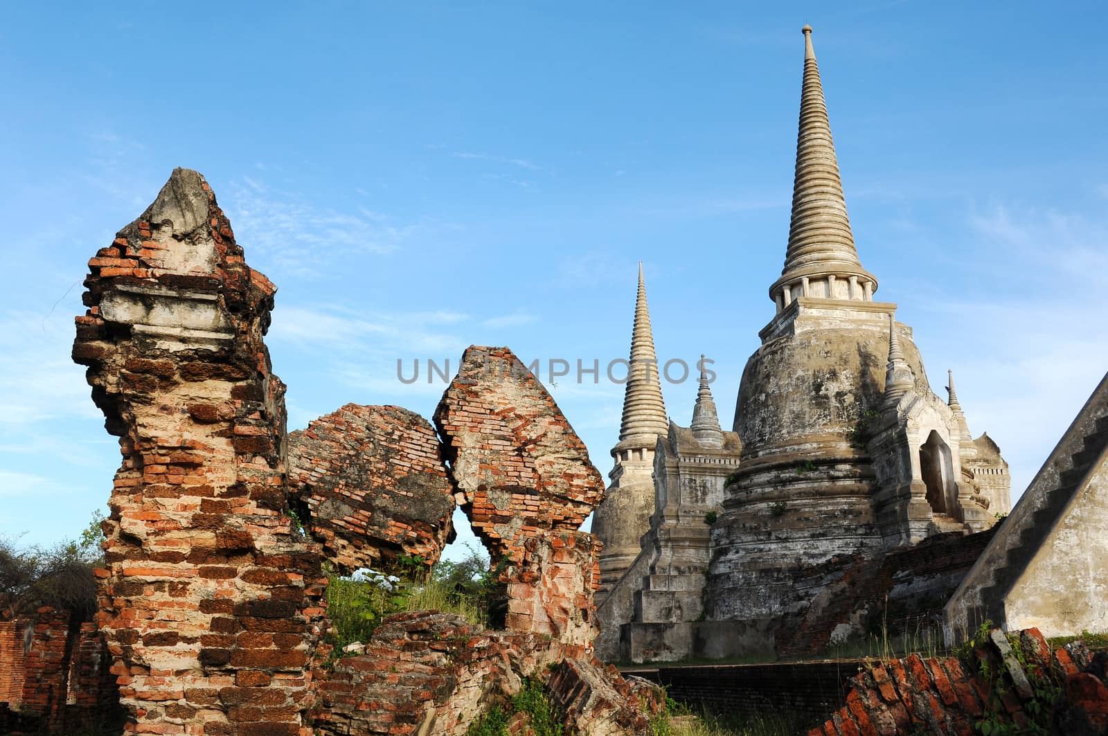 Ancient buddhist wat in Ayutthaya, Thailand
