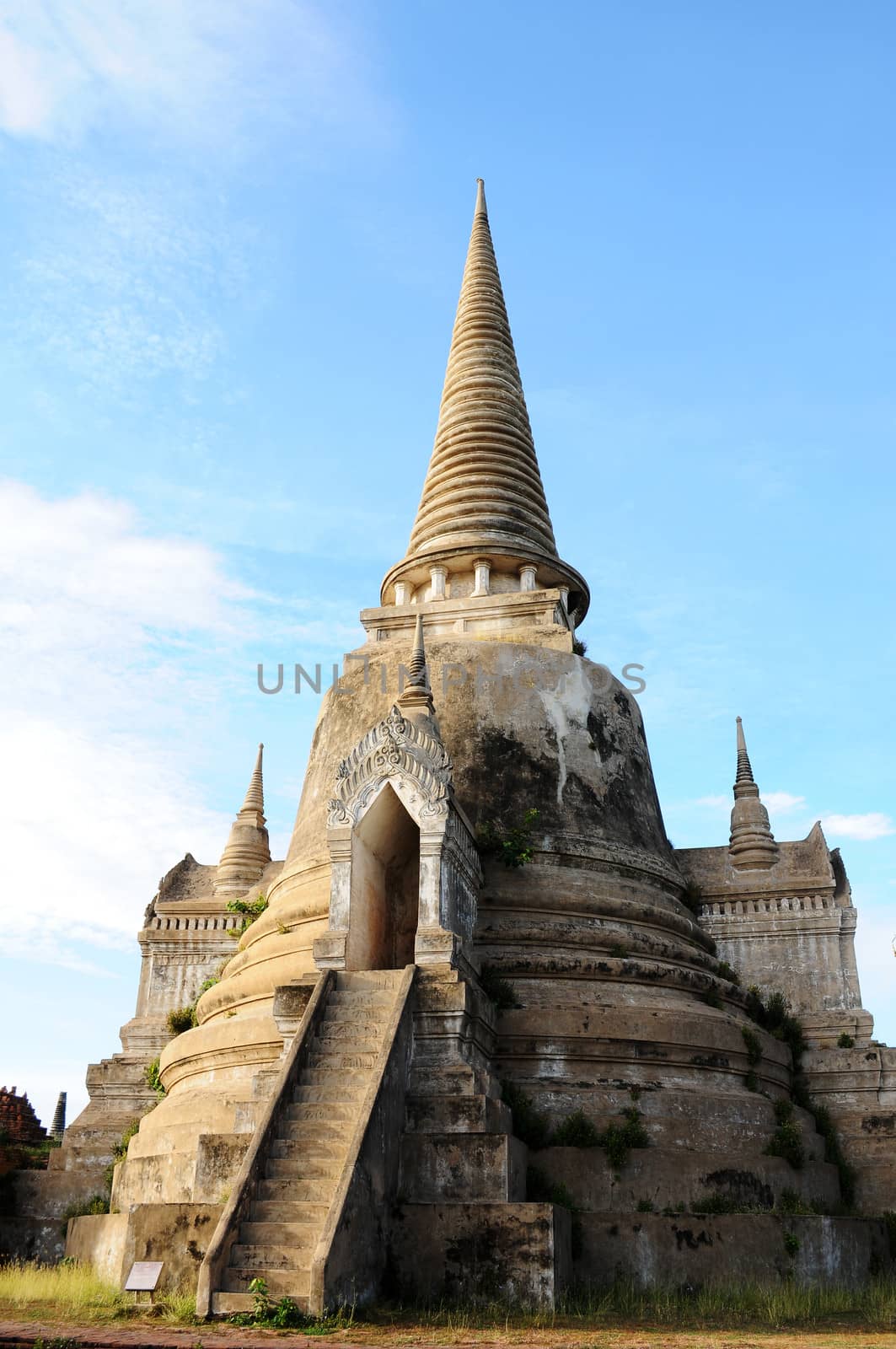 Ancient buddhist wat in Ayutthaya, Thailand