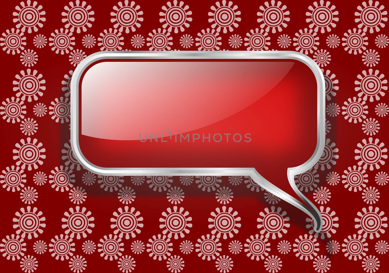 Red Speech Bubble on Retro Background by RichieThakur