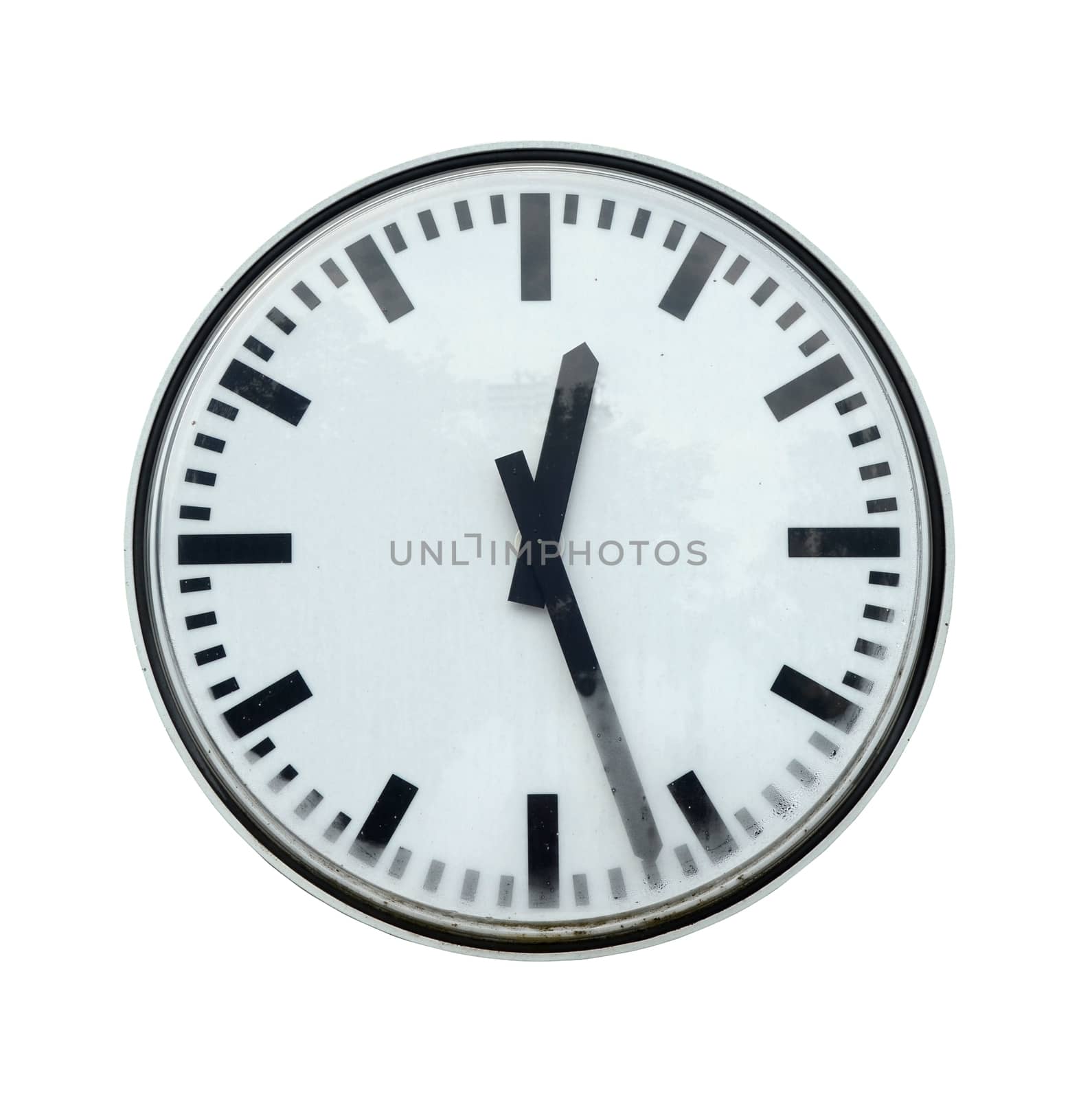 Isolation Of Grungy Station Clock With Clipping Path
