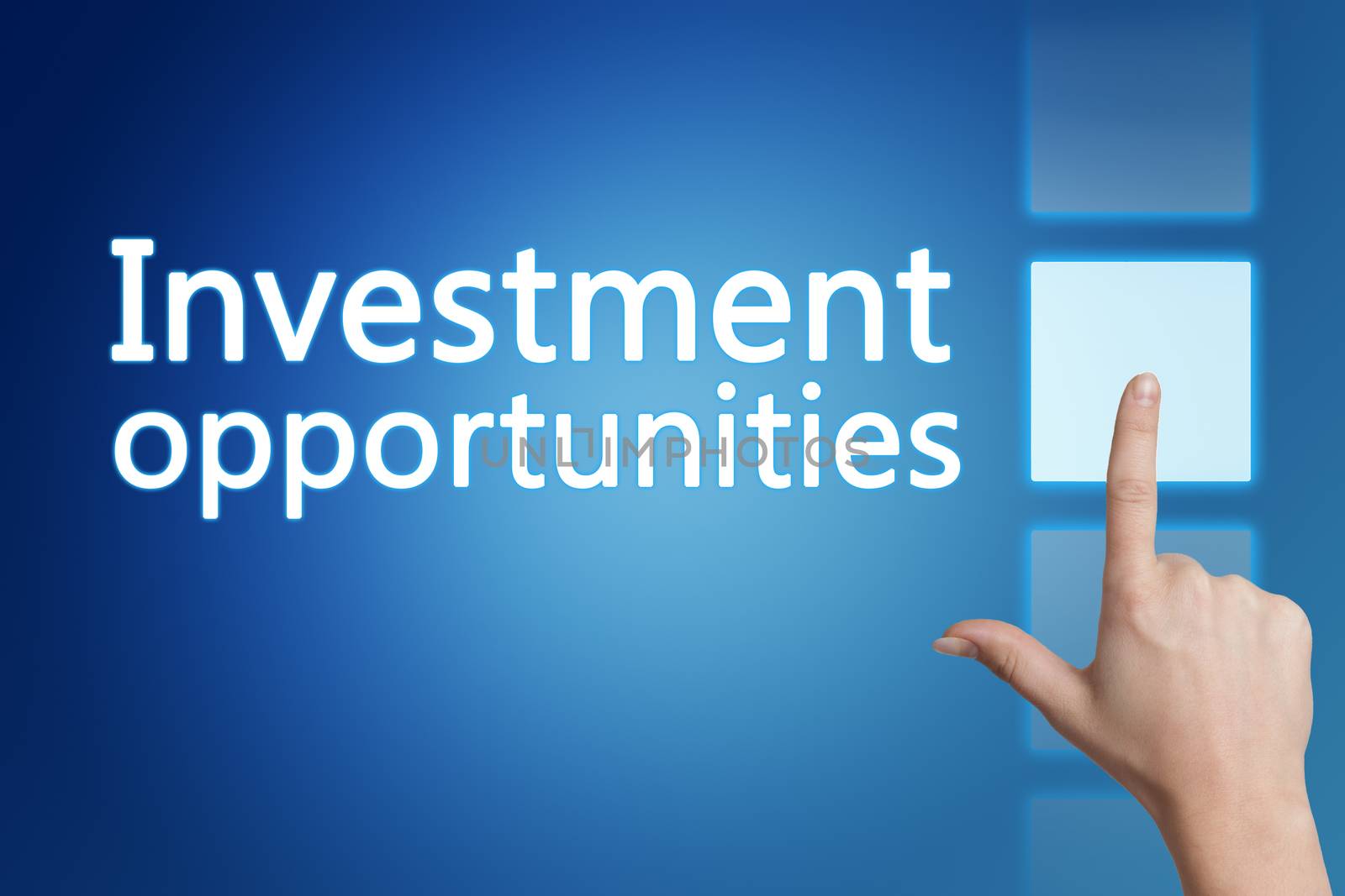 Business concept: words Investment opportunities on digital screen