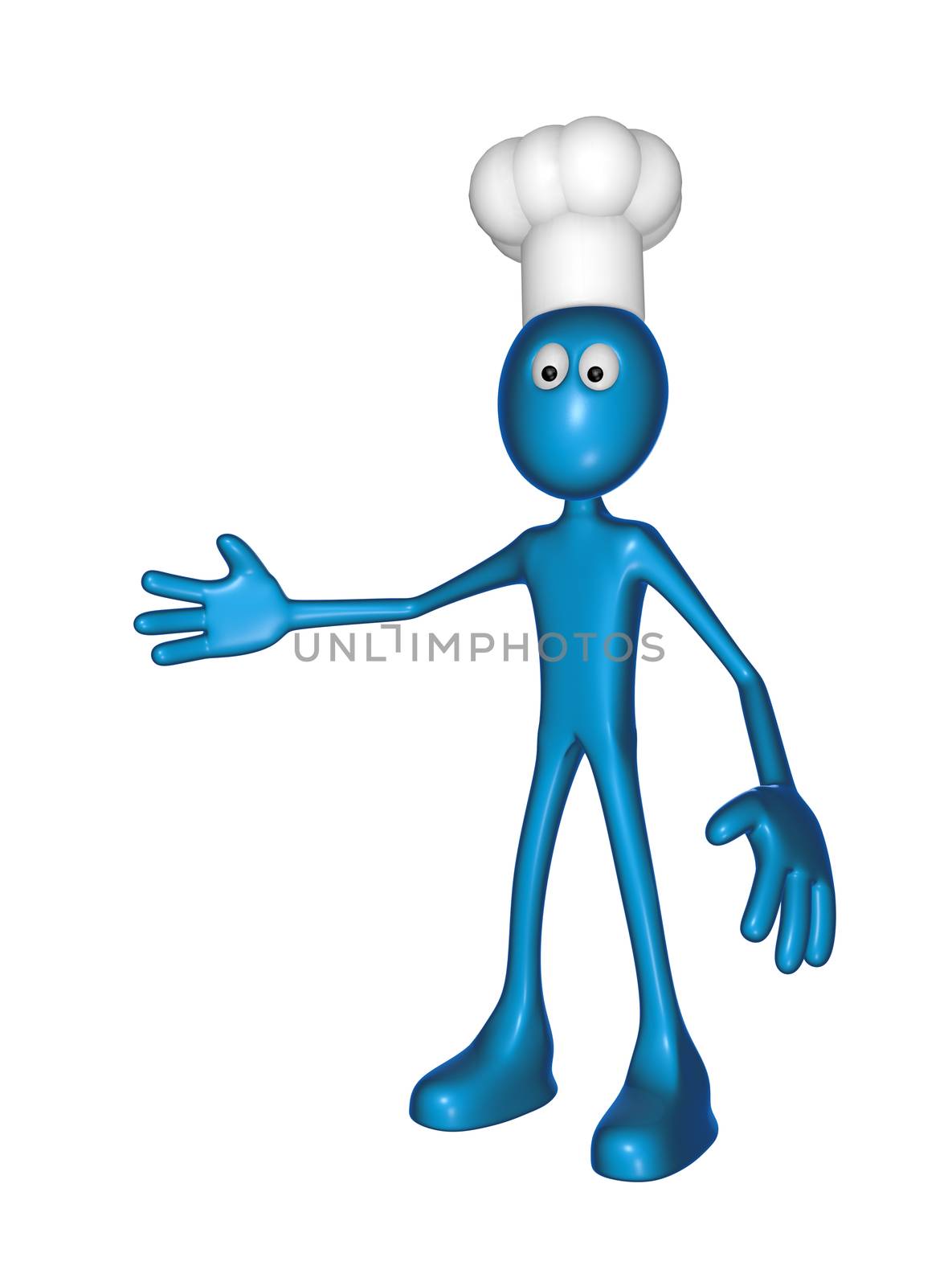 cartoon figure with cook hat - 3d illustration