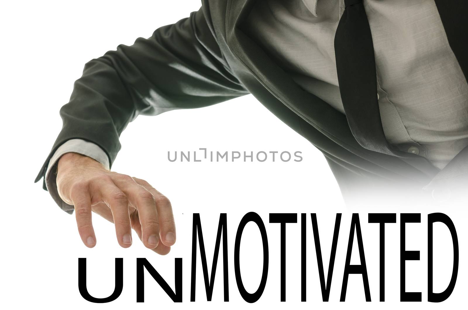 Changing word Unmotivated into Motivated by crossing off  letters UN.