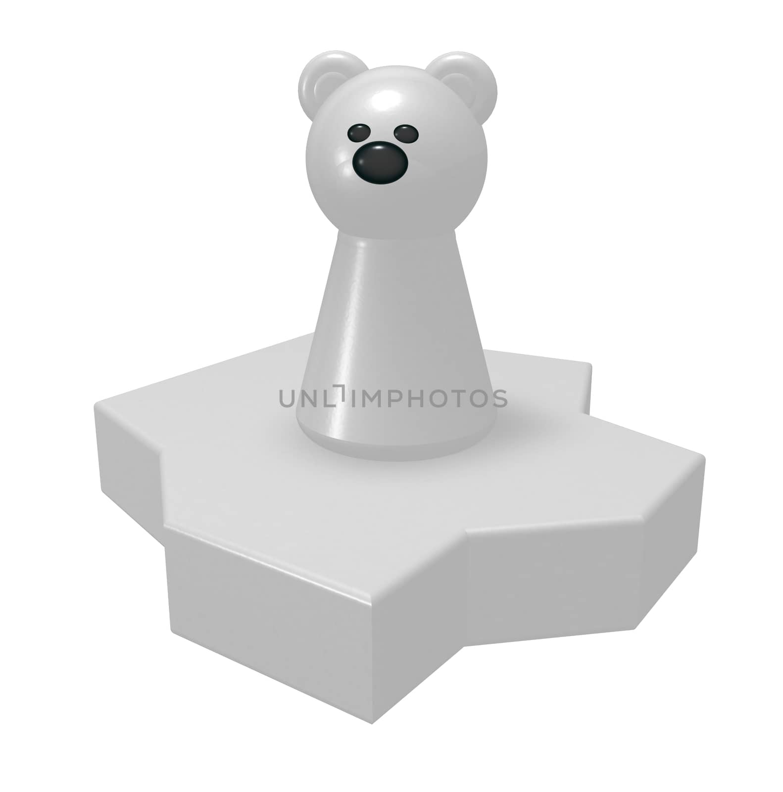 polar bear on Ice floe - 3d illustration