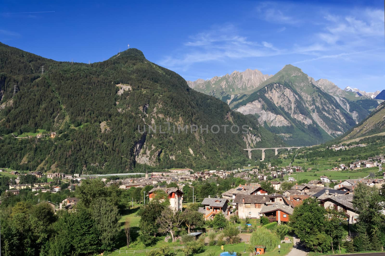 summer view of Morgex, Aosta Valley, Italy