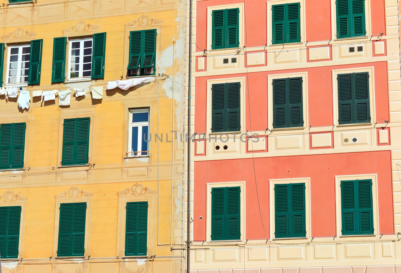 homes exterior in Camogli, famous small townin Liguria, Italy