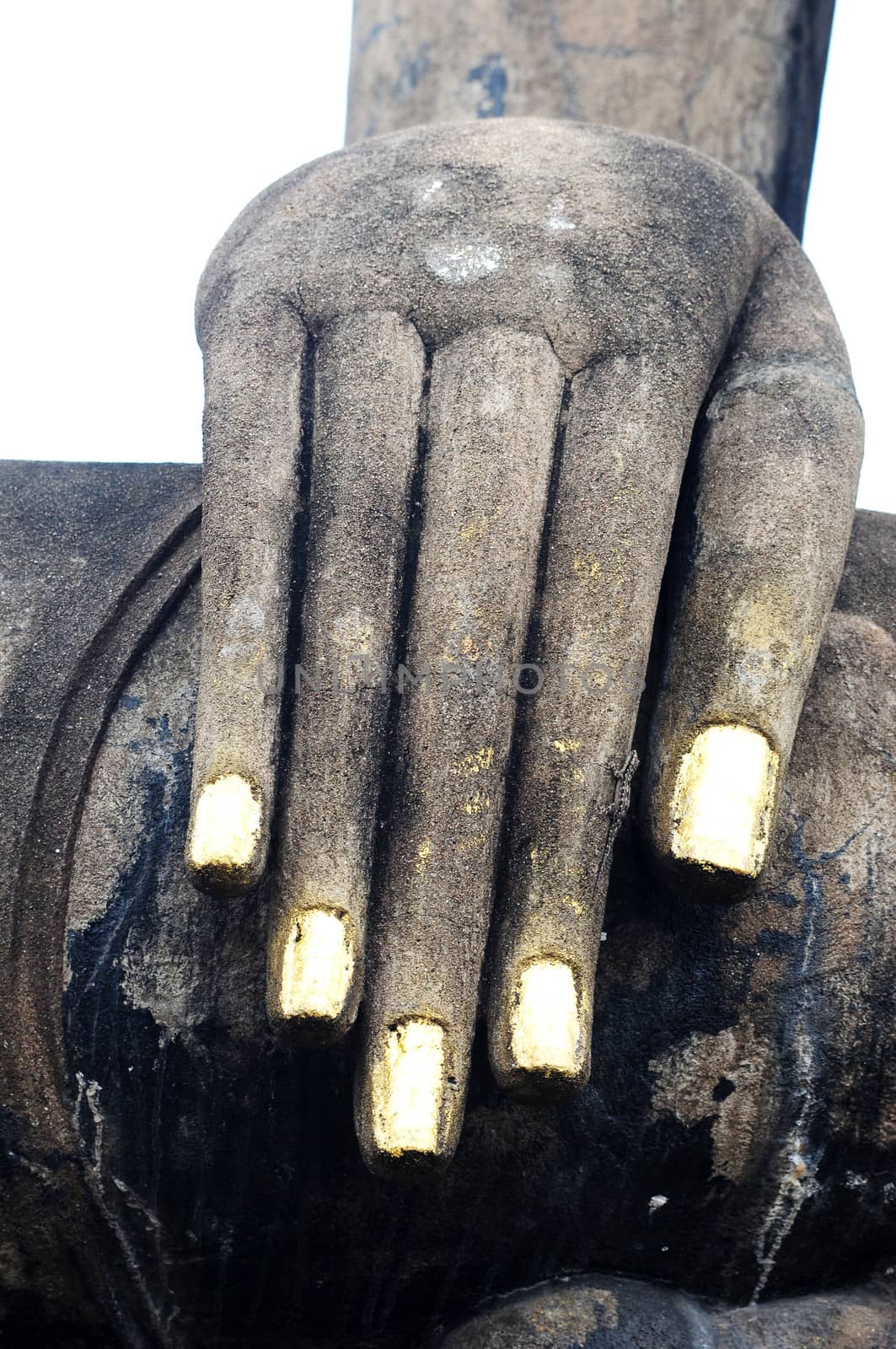 Statue of a Buddha's hand in the Historical Park of Sukhothai, Thailand