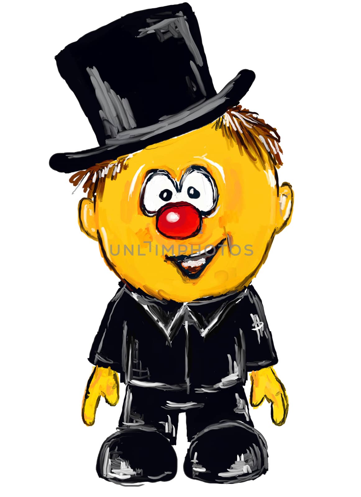 painted chimney sweeper with topper on white background