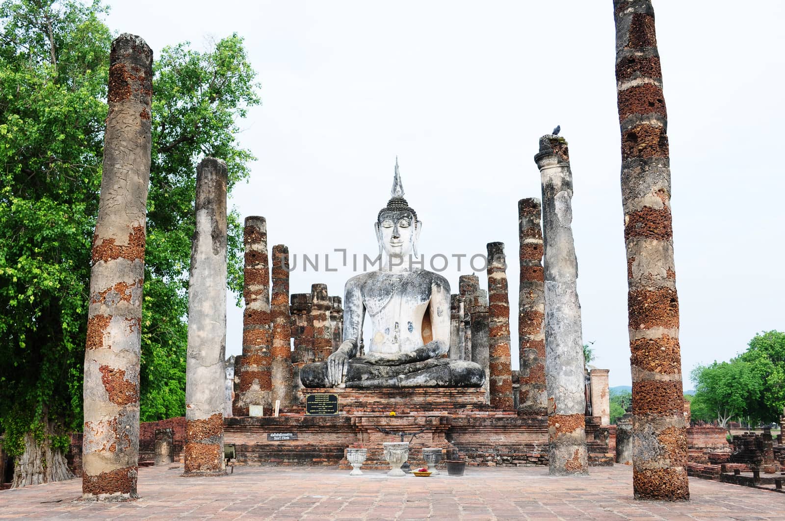 Statue of a deity in the Historical Park of Sukhothai, Thailand