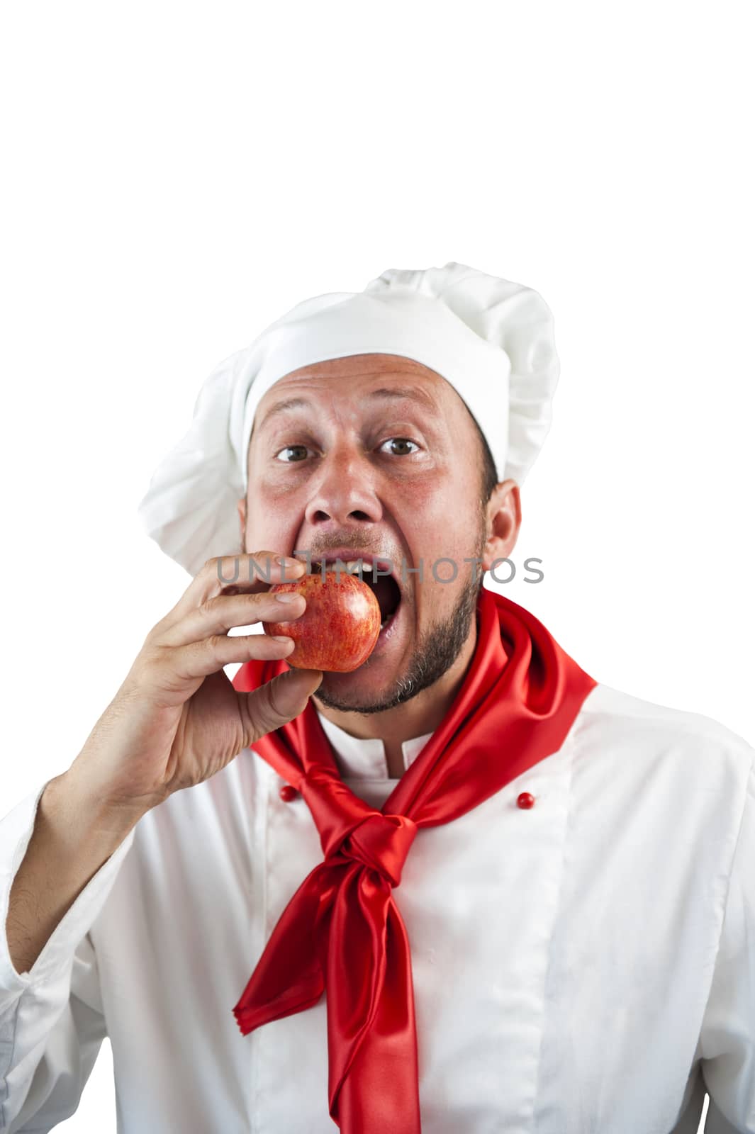 A man chef on a white background