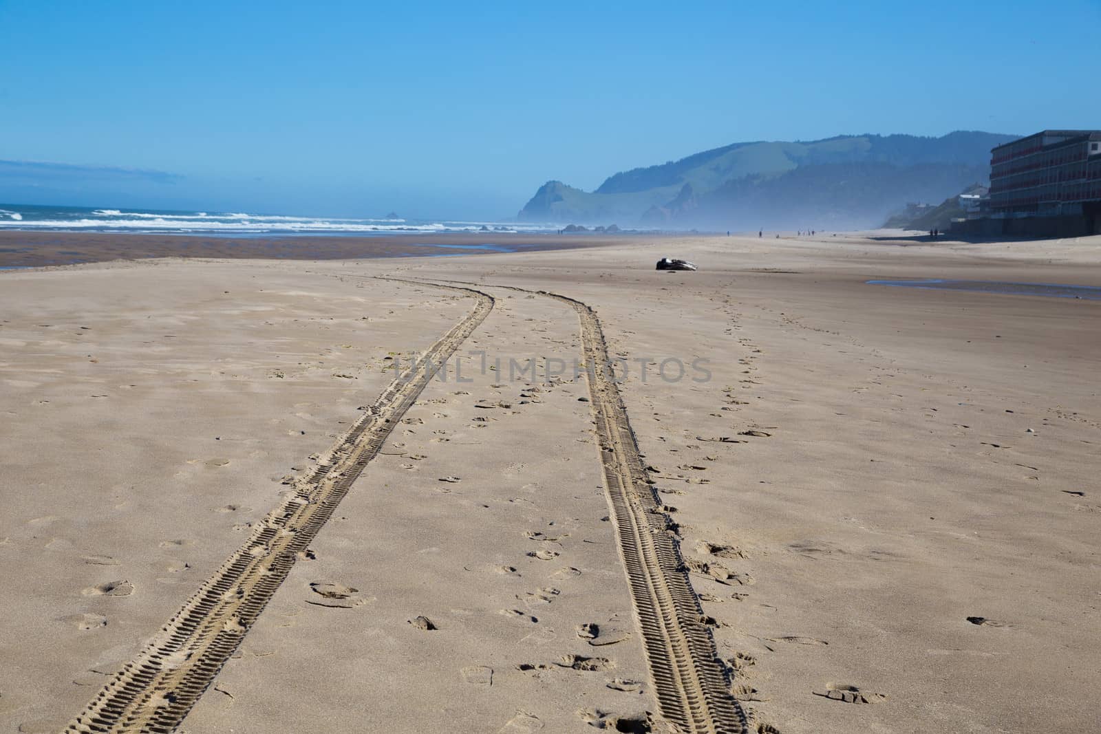 Beach Tire Tracks by joshuaraineyphotography