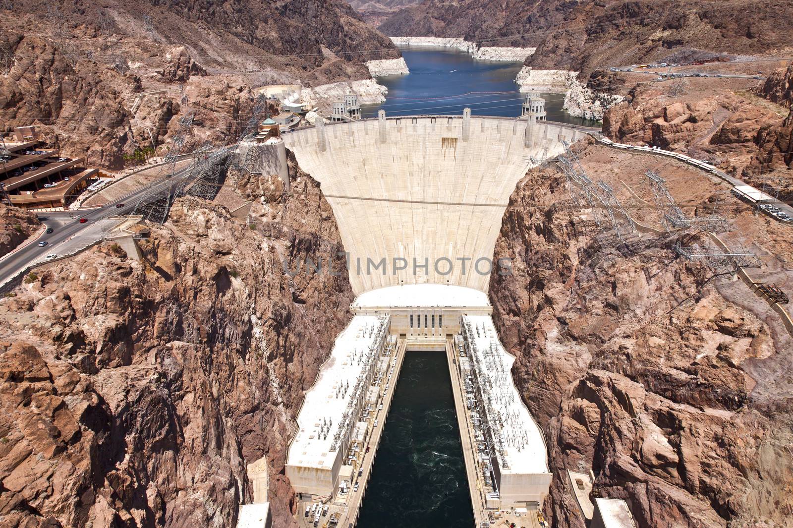 The view from above Hoover Dam Nevada.