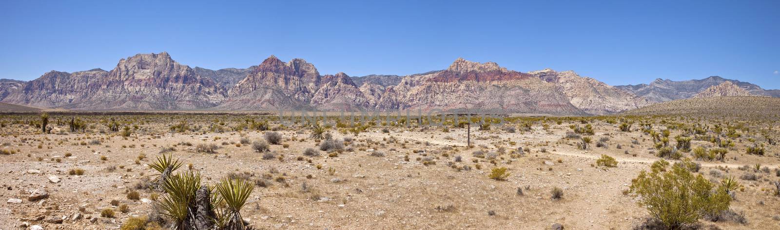 Red Rock Canyon panorama near Las Vegas Nevada.