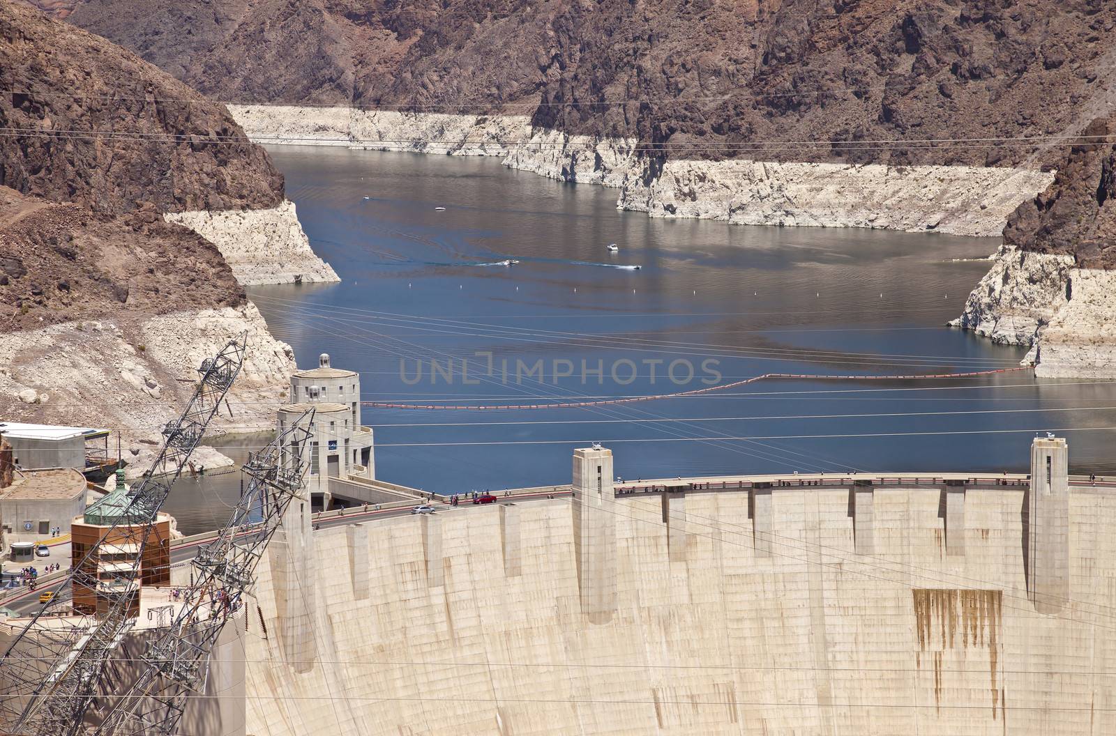 Hoover Dam electrical power pland and tourists Nevada.