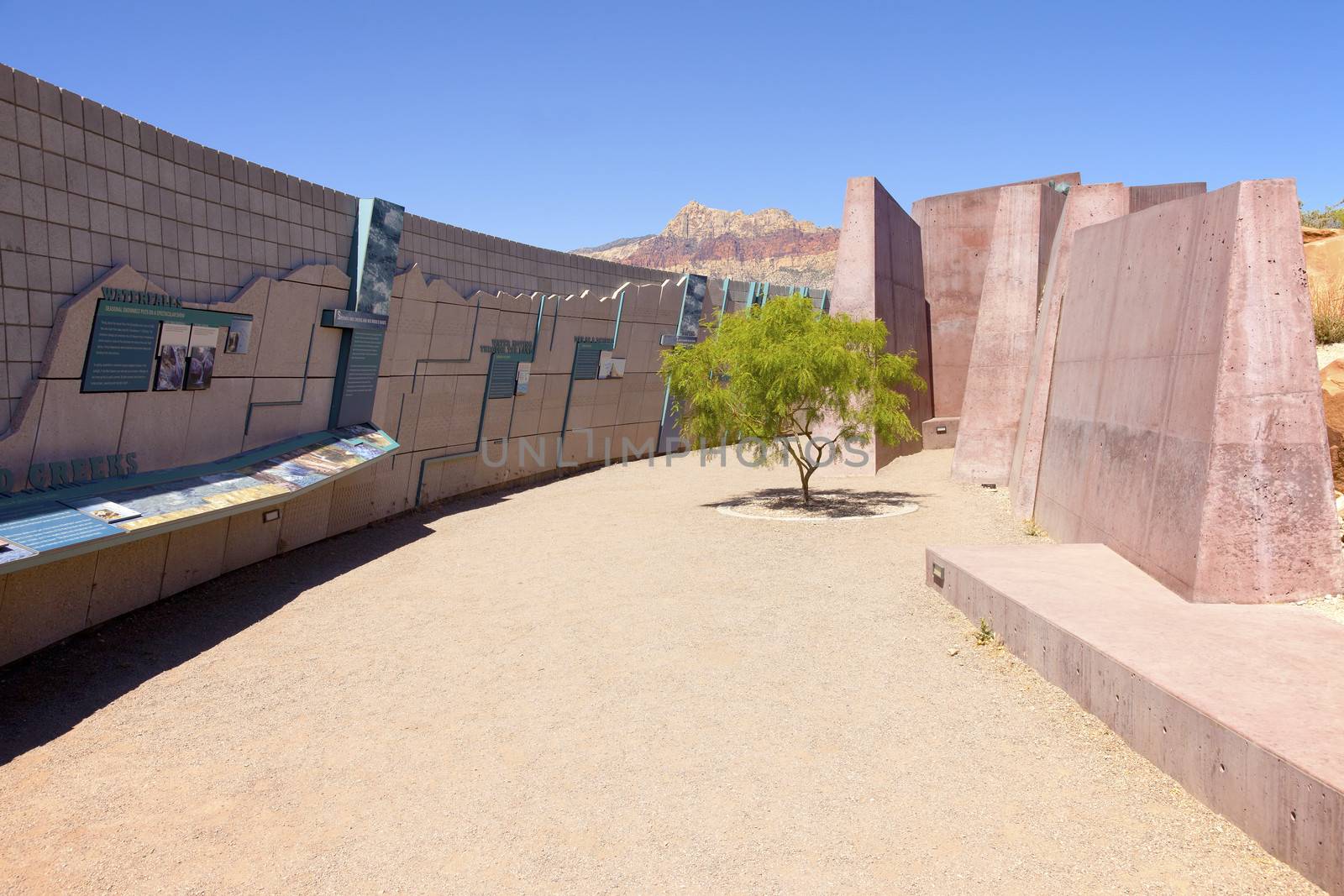 LAS VEGAS - May 31 2013: A view of The voisitor center outdoors displays shown at the Red Rock Canyon Visitor Center on May 31, 2013 in Las Vegas.