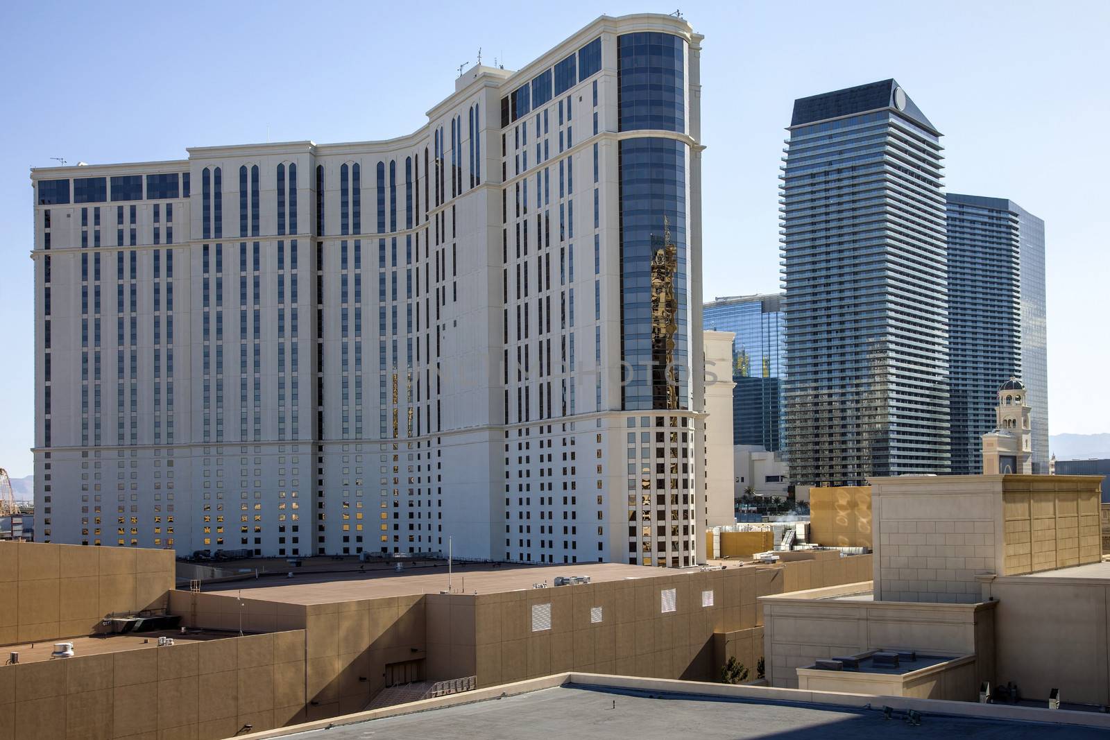 Las Vegas Casino skyscrapers architecture and rootops.