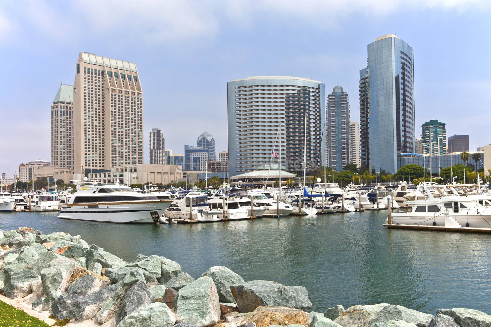 San Diego marina downtown buildings. by Rigucci
