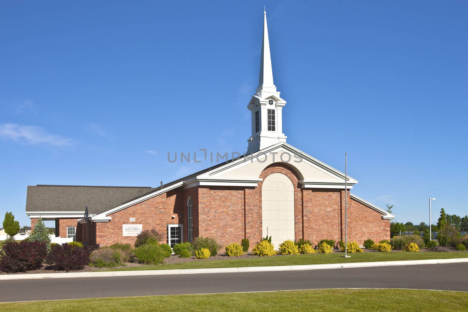 Architecture of a Church of Latter-day Saints in Twin Falls Idaho.