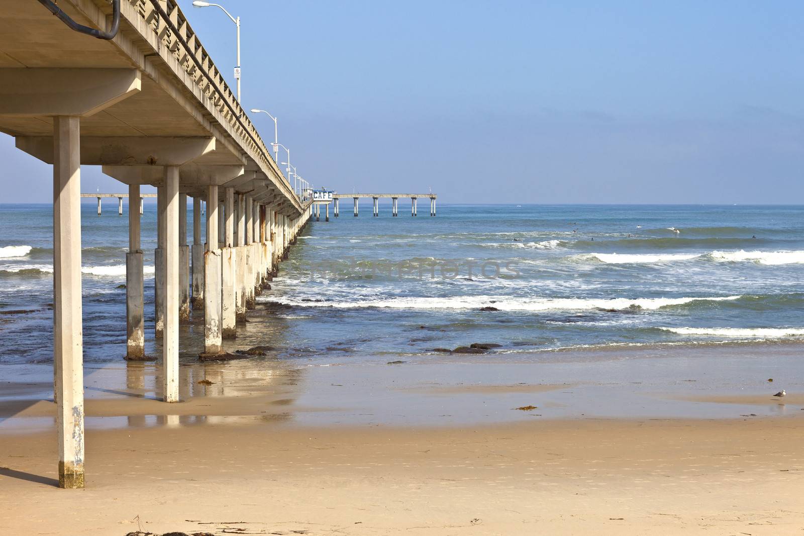 Long pier in Point Loma area San Diego California.