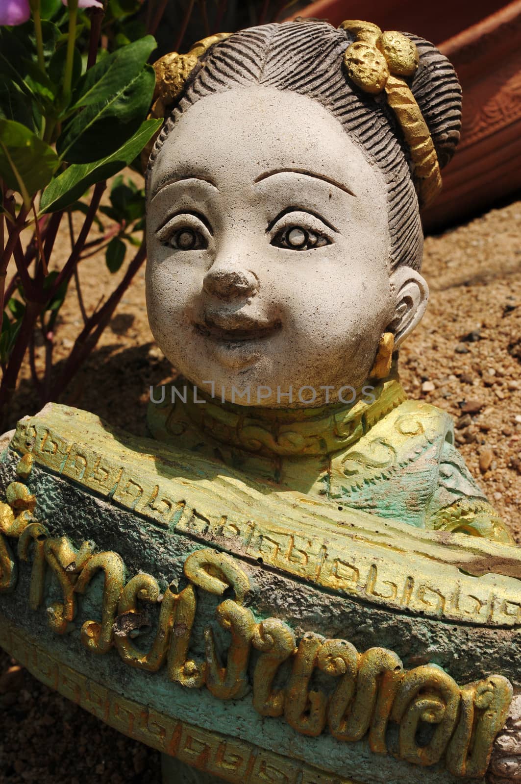 Smiling lovely Thai Greeting doll for welcome