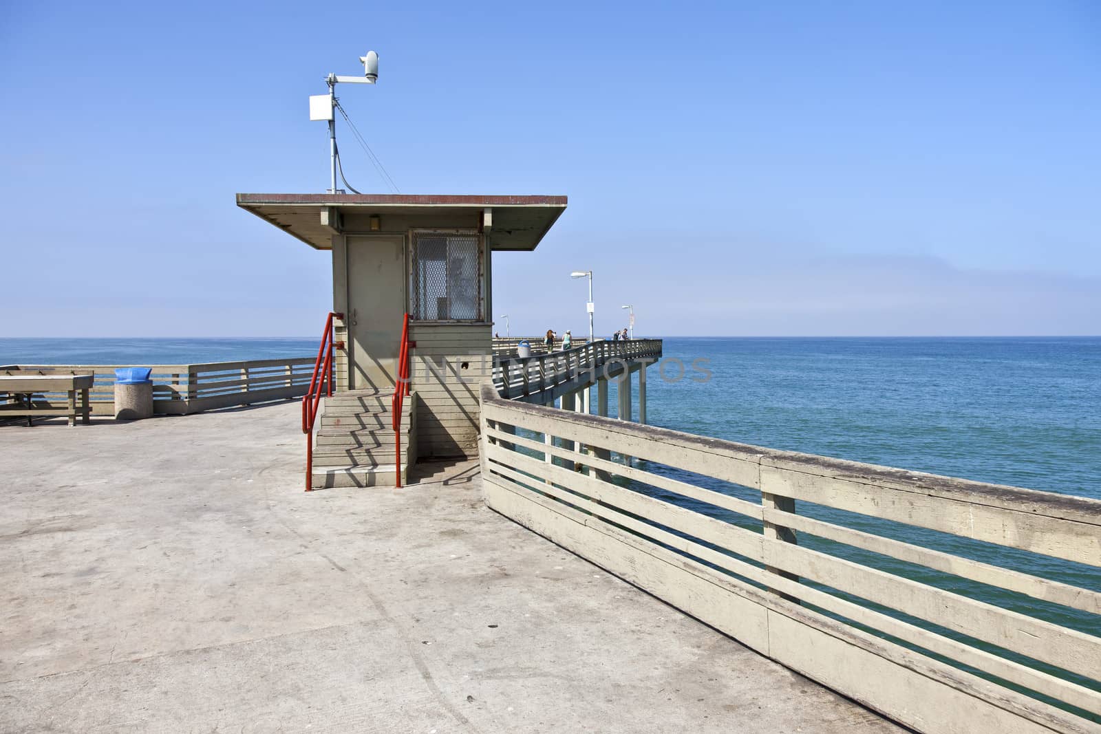 Boardwalk pier with an ocean view in Point Loma California.