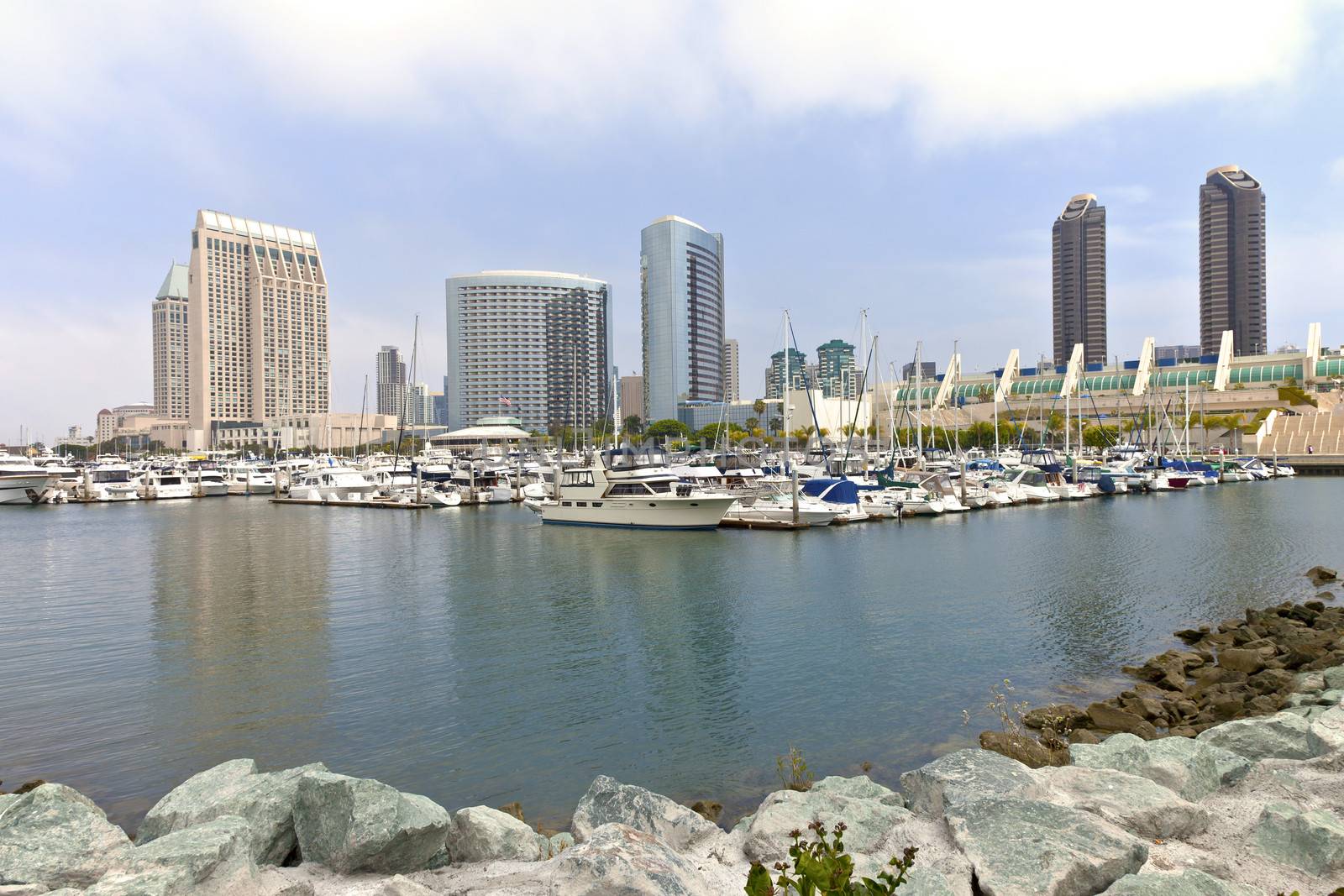 San Diego downtown marina and skyline.