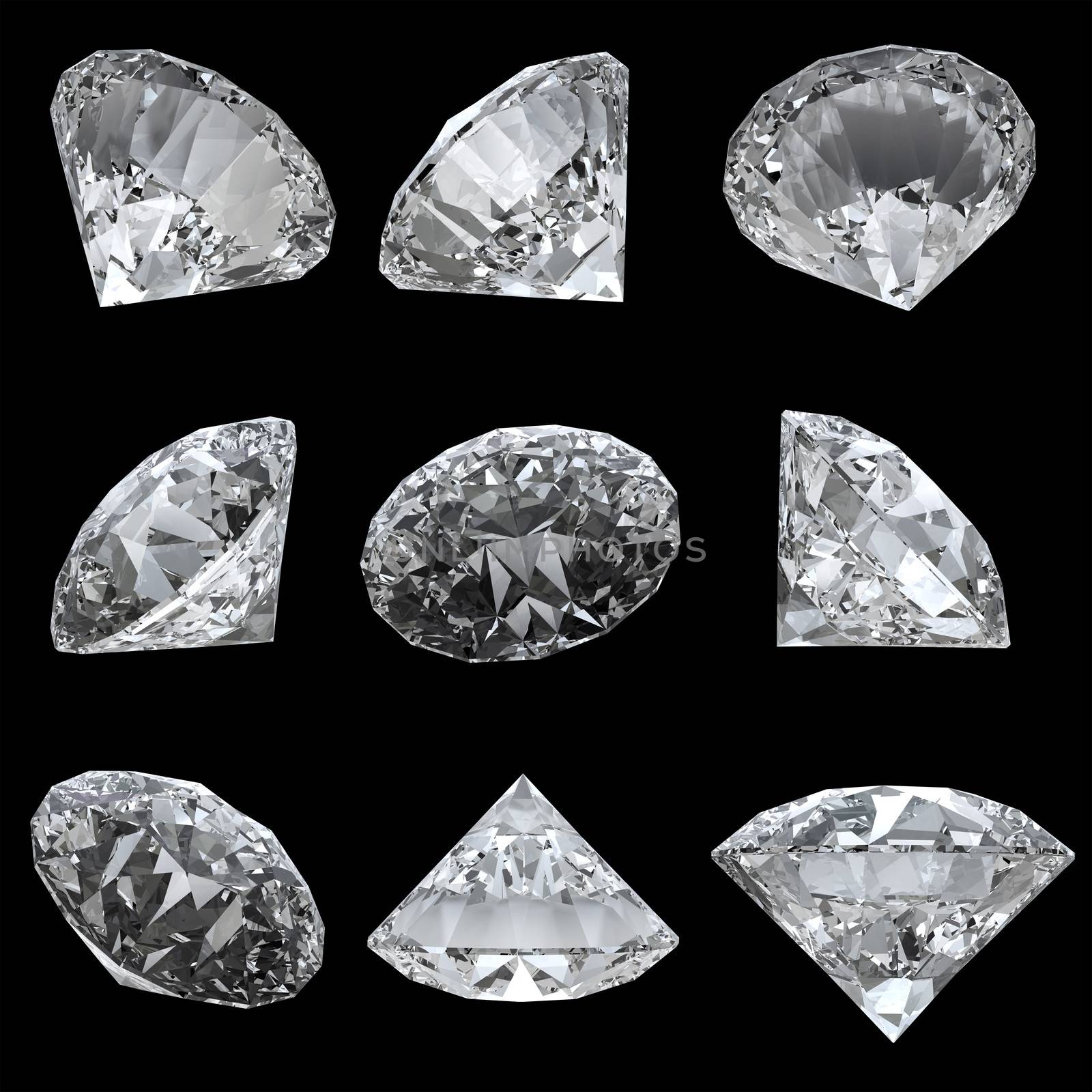 Set of 9 diamonds with clipping path by 123dartist