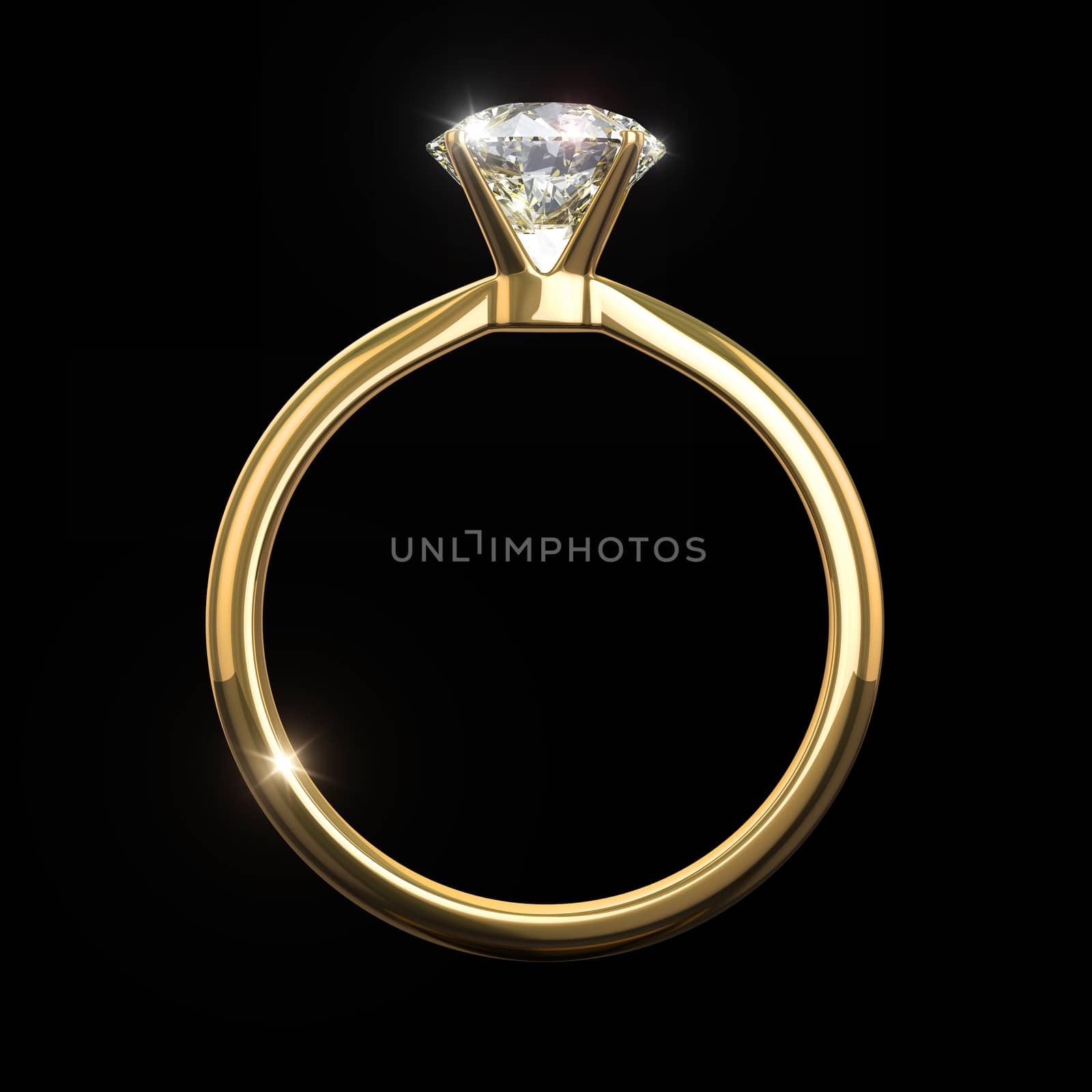 Diamond ring - - isolated on black background with clipping path