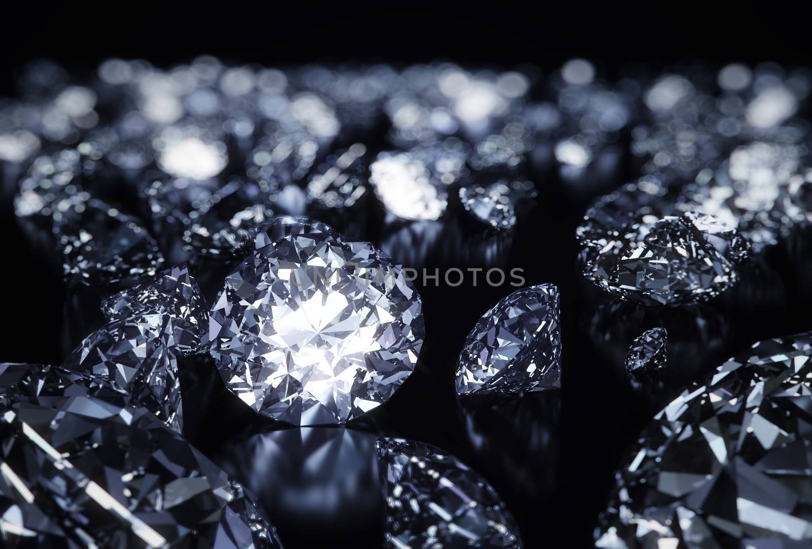 Diamonds on black backgorund by 123dartist