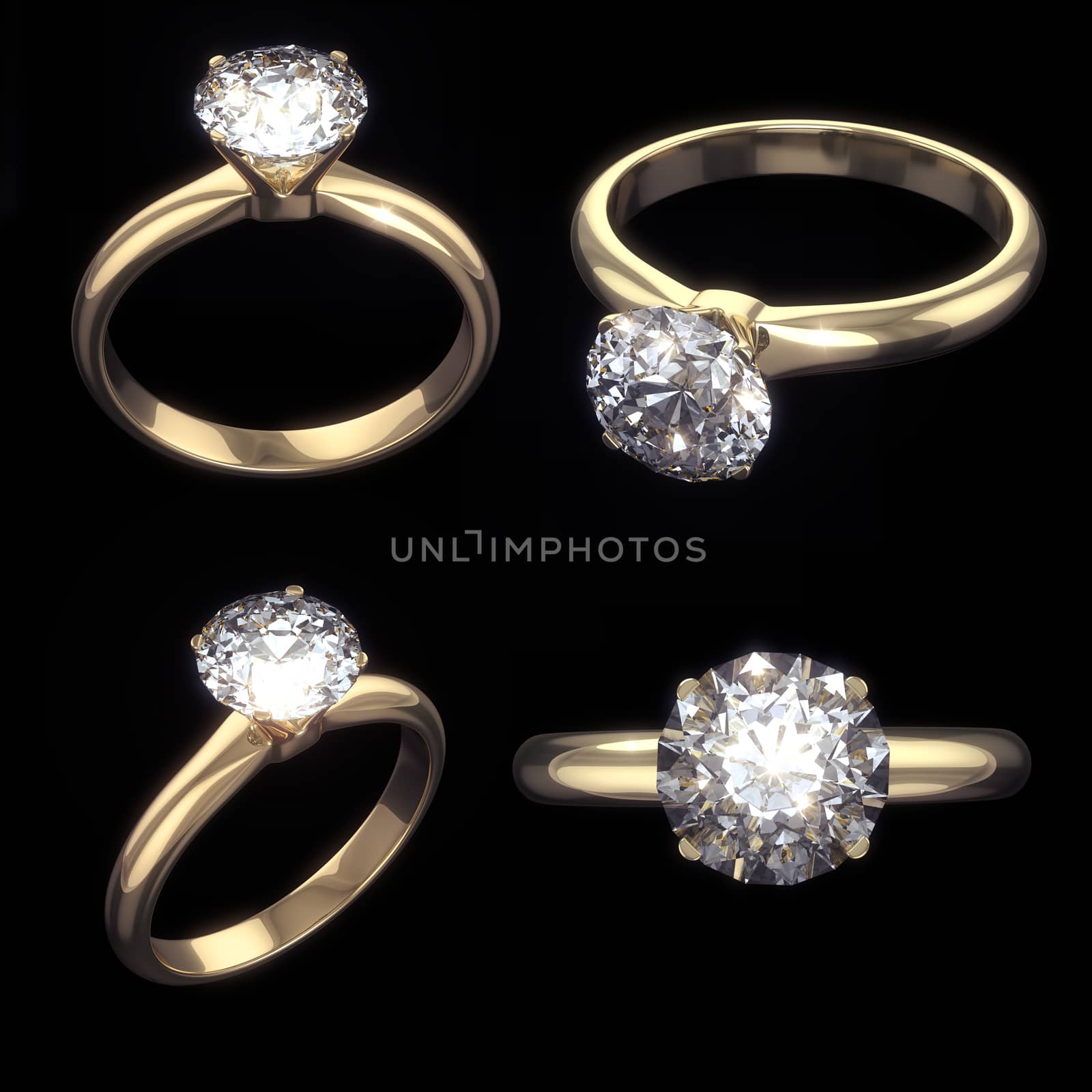 Diamond rings set with clipping path
 by 123dartist