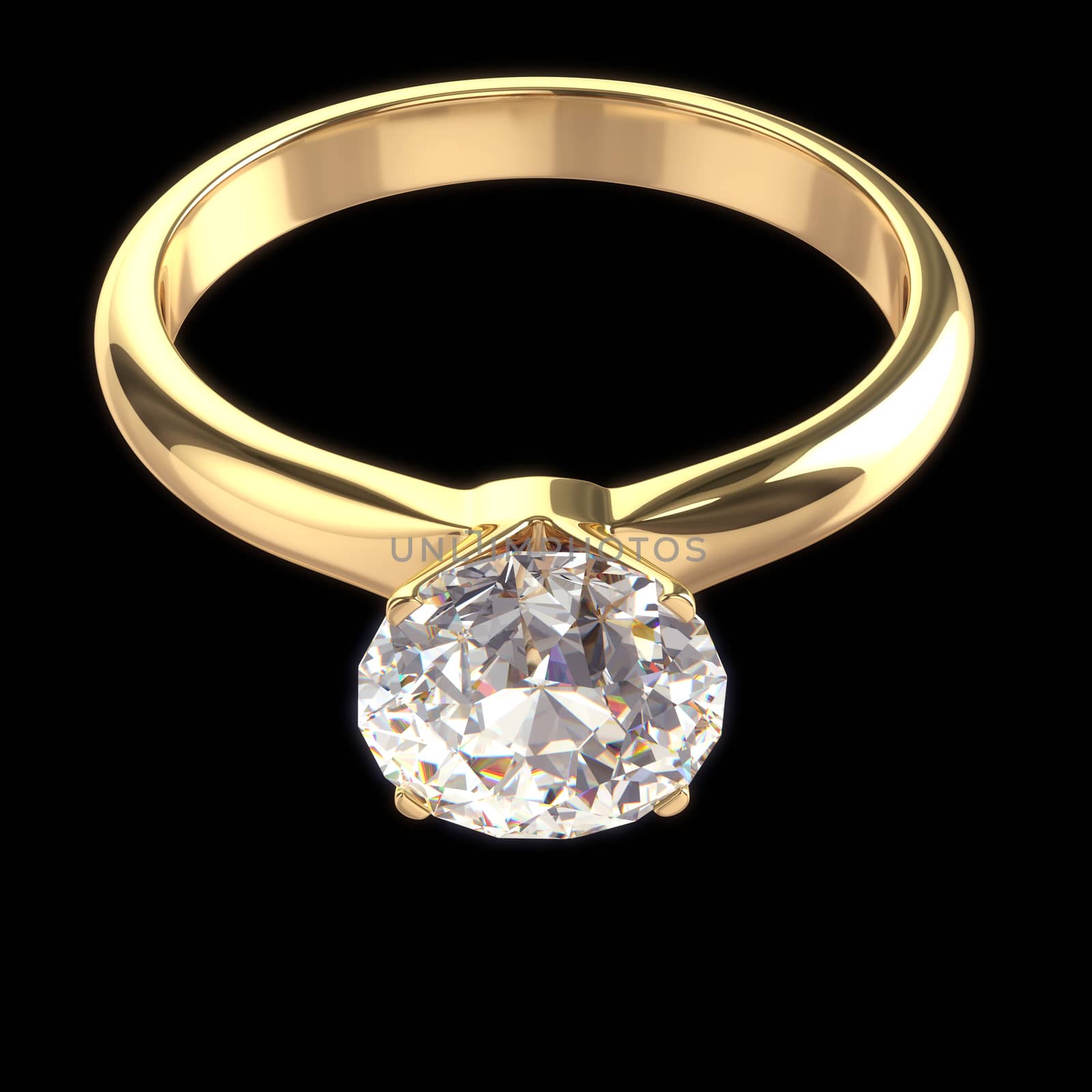 Diamond ring isolated with clipping path